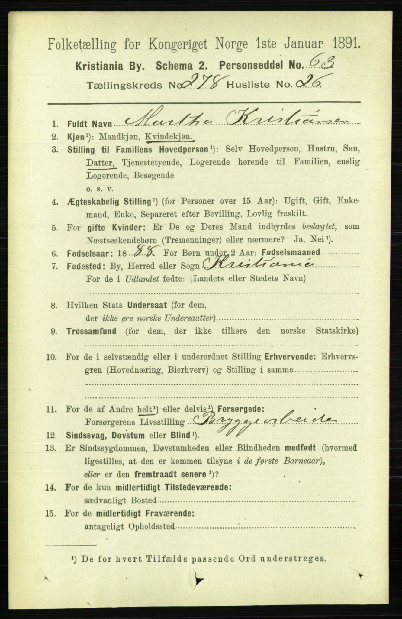 RA, 1891 census for 0301 Kristiania, 1891, p. 169317