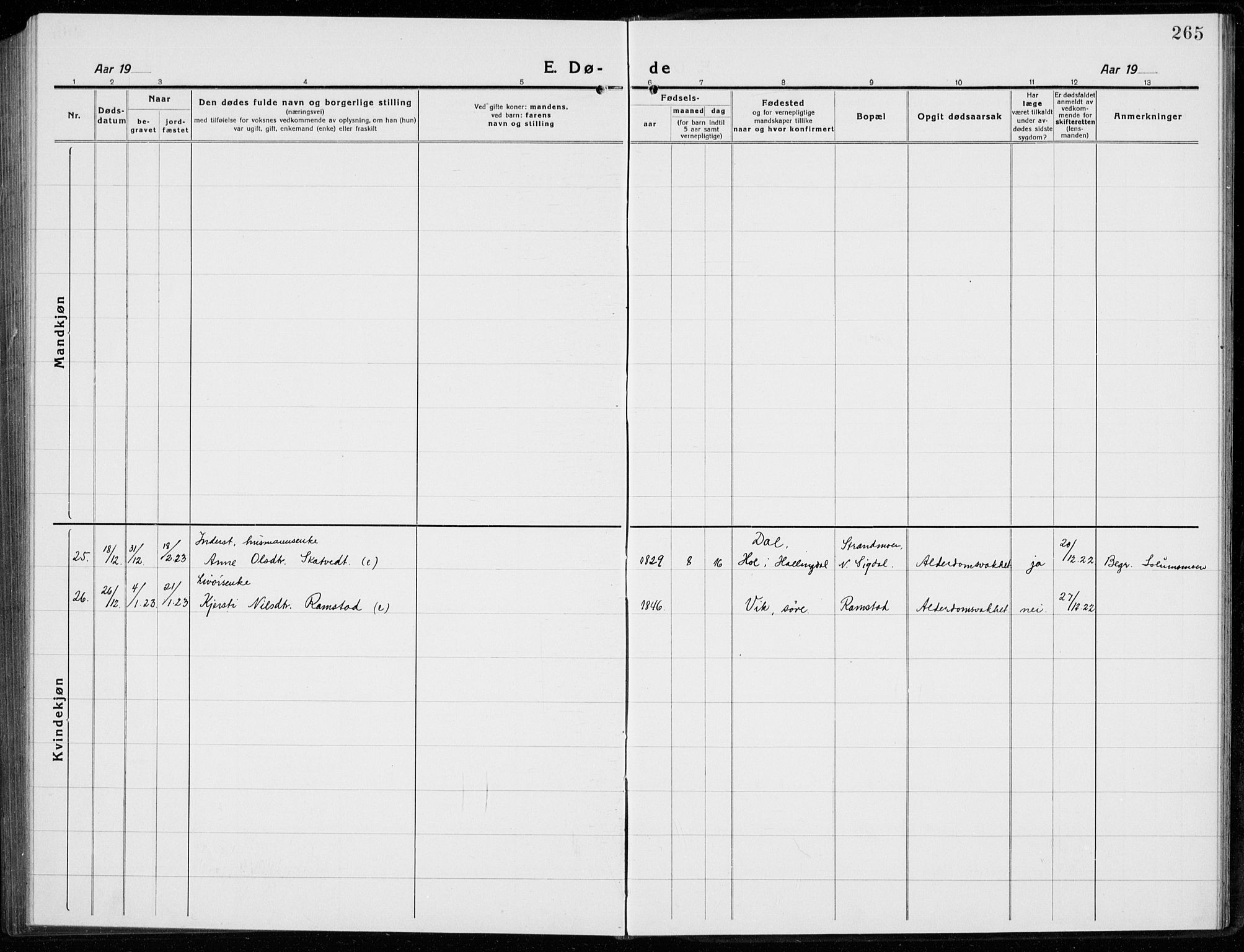 Sigdal kirkebøker, AV/SAKO-A-245/G/Ga/L0007: Parish register (copy) no. I 7, 1917-1935, p. 265