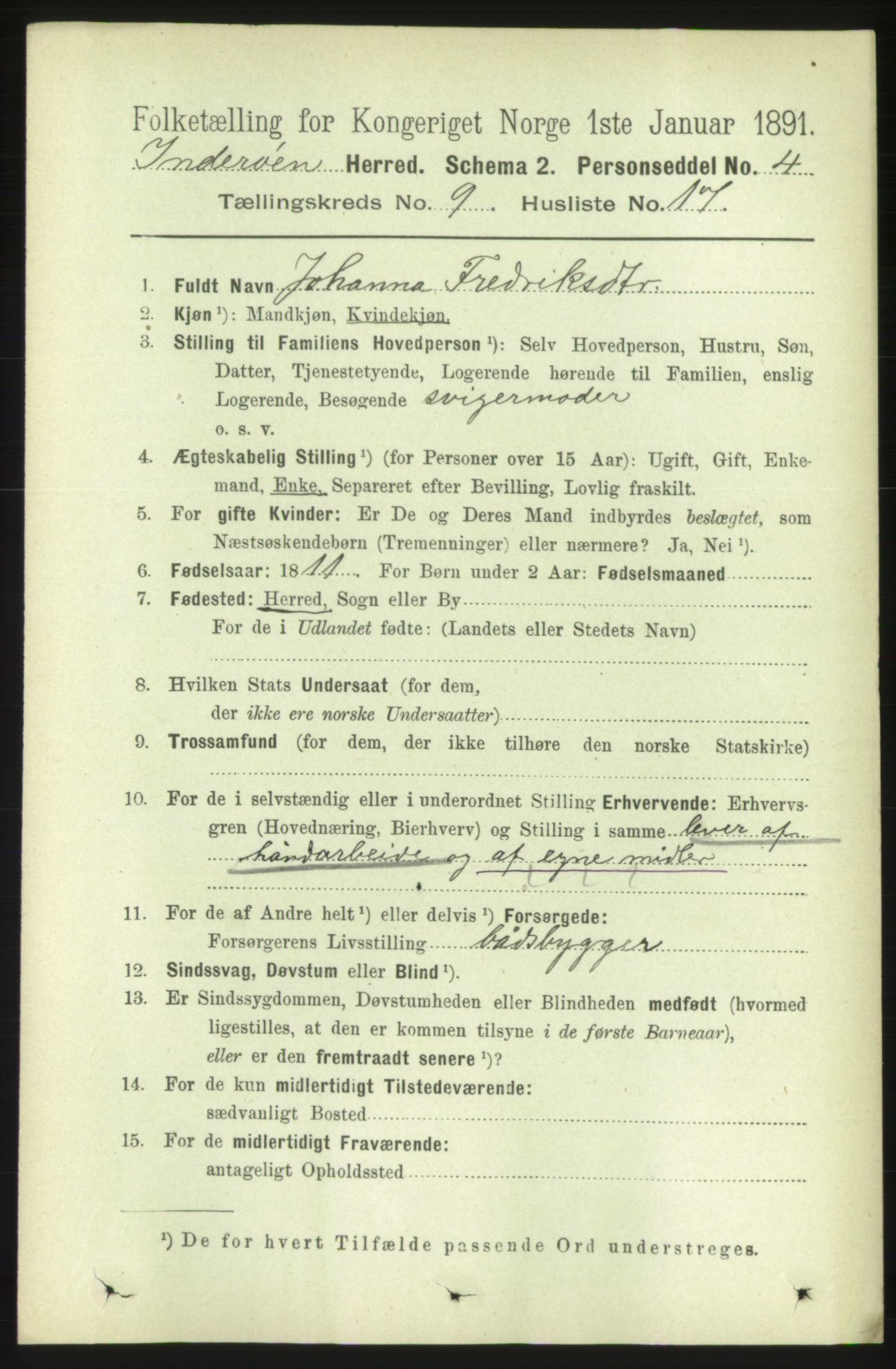 RA, 1891 census for 1729 Inderøy, 1891, p. 5258