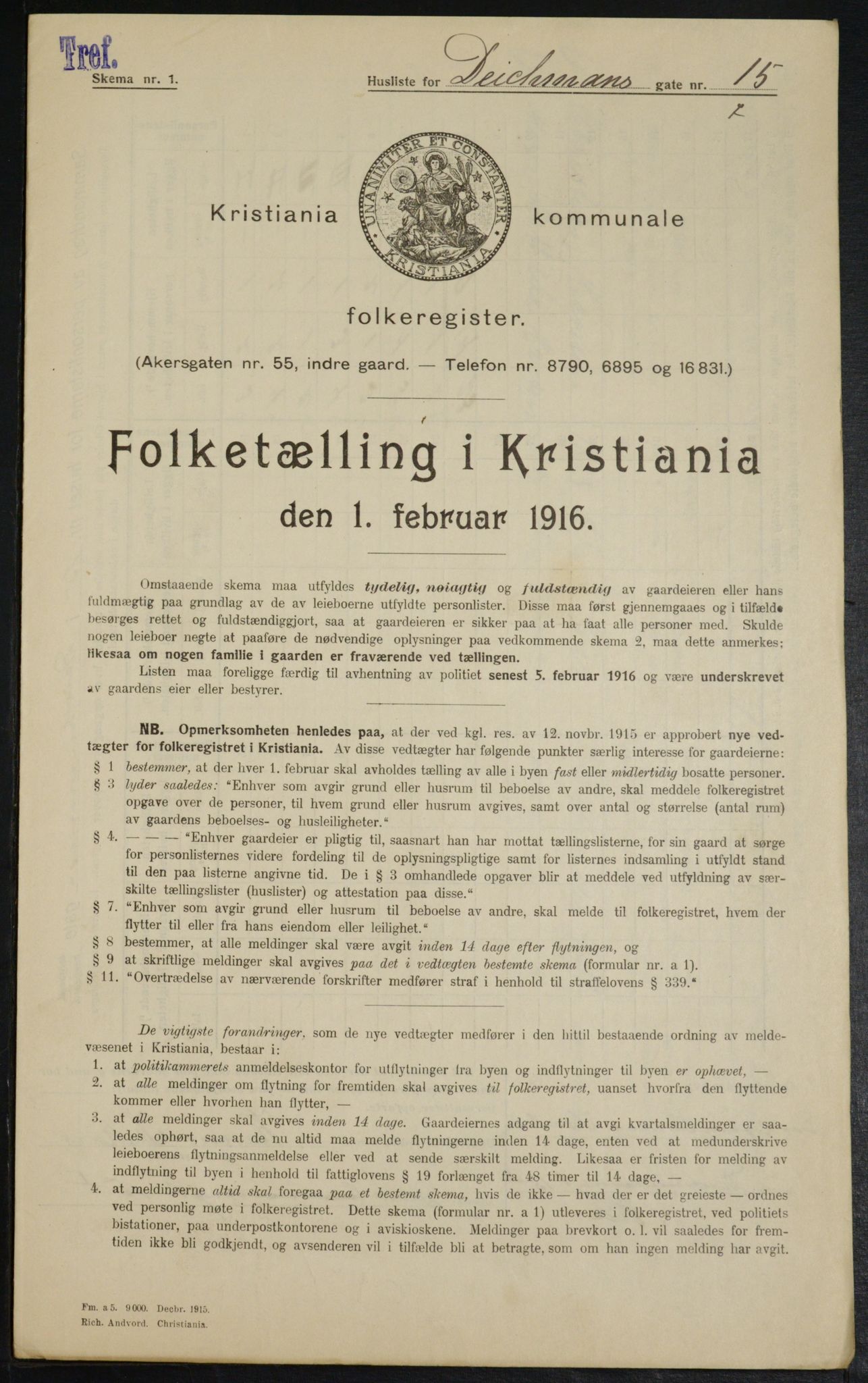 OBA, Municipal Census 1916 for Kristiania, 1916, p. 15721