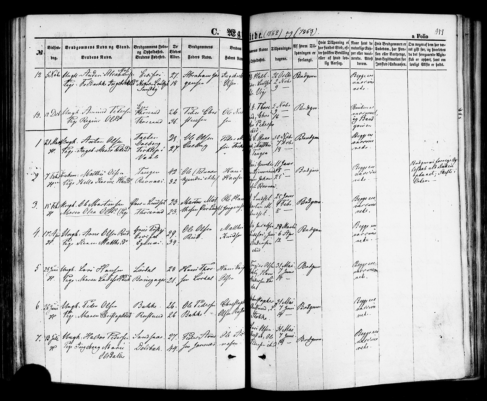 Hof kirkebøker, SAKO/A-64/F/Fa/L0006: Parish register (official) no. I 6, 1851-1877, p. 353