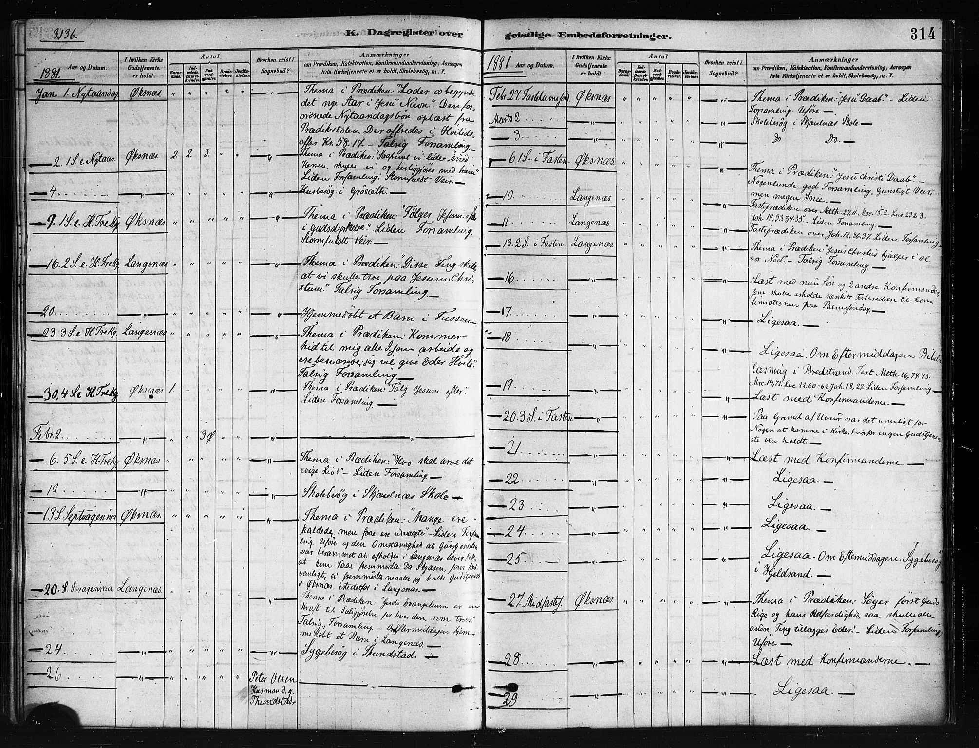 Ministerialprotokoller, klokkerbøker og fødselsregistre - Nordland, AV/SAT-A-1459/893/L1335: Parish register (official) no. 893A08 /1, 1878-1884, p. 314