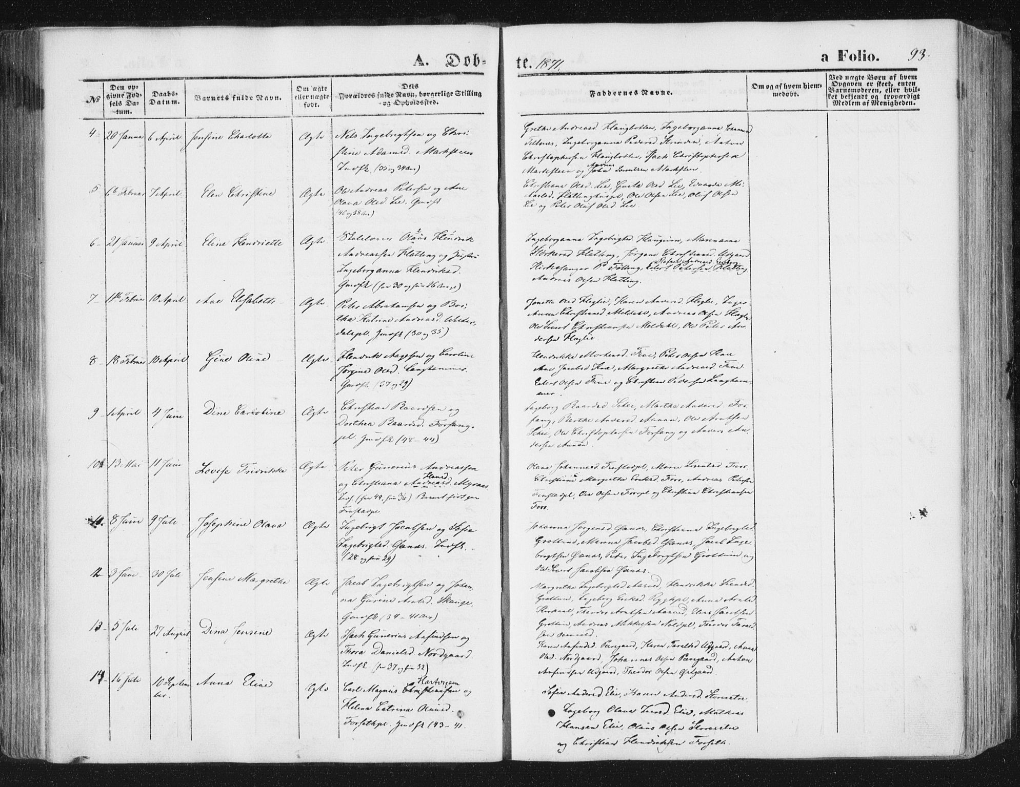 Ministerialprotokoller, klokkerbøker og fødselsregistre - Nord-Trøndelag, SAT/A-1458/746/L0447: Parish register (official) no. 746A06, 1860-1877, p. 93