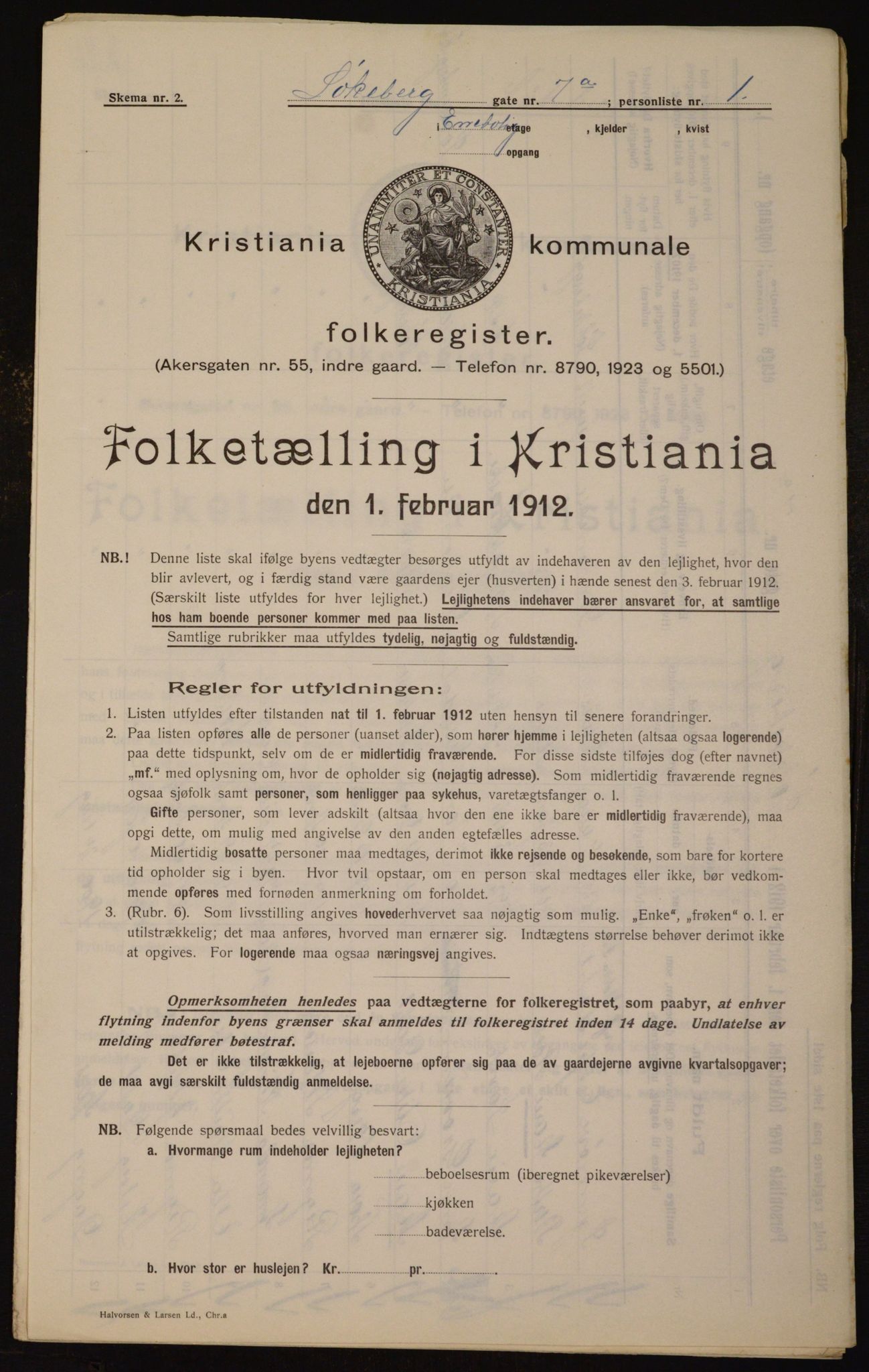 OBA, Municipal Census 1912 for Kristiania, 1912, p. 58978