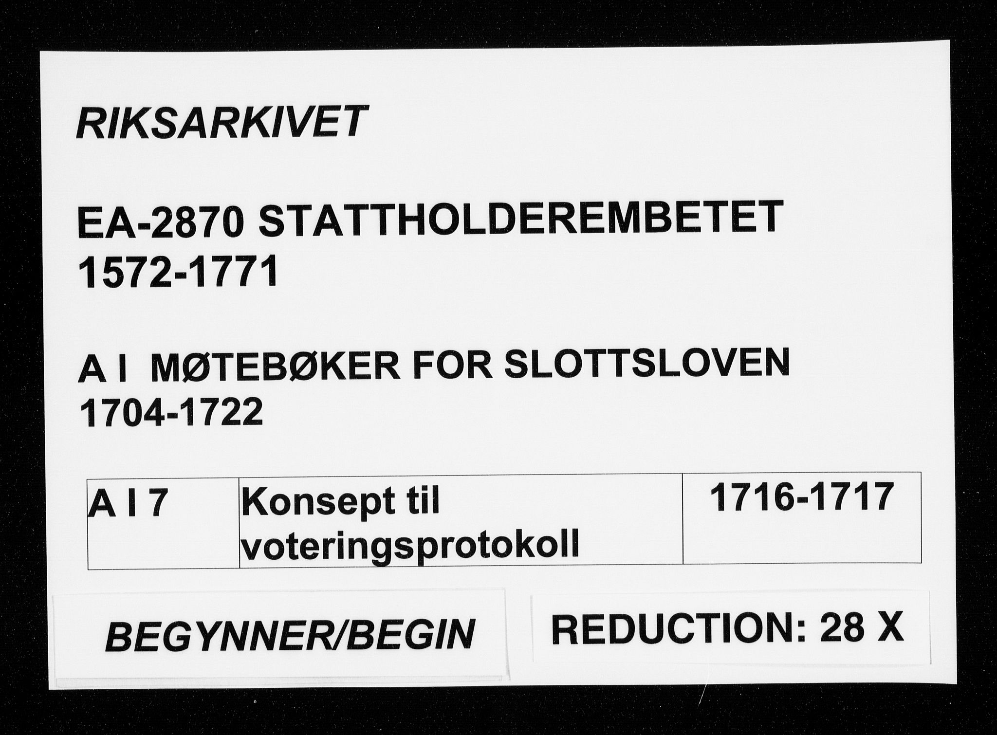 Stattholderembetet 1572-1771, AV/RA-EA-2870/Aa/L0007: Konsept til voteringsprotokoll, 1716-1717