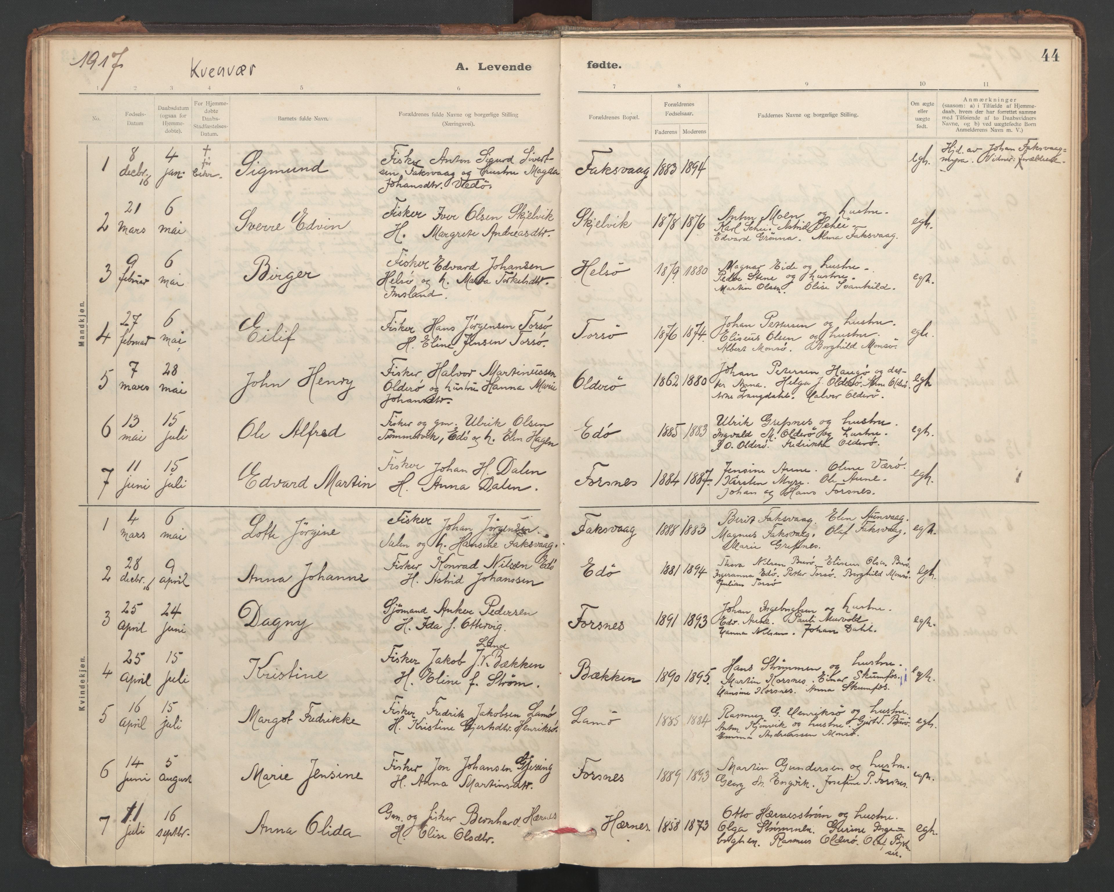 Ministerialprotokoller, klokkerbøker og fødselsregistre - Sør-Trøndelag, SAT/A-1456/635/L0552: Parish register (official) no. 635A02, 1899-1919, p. 44
