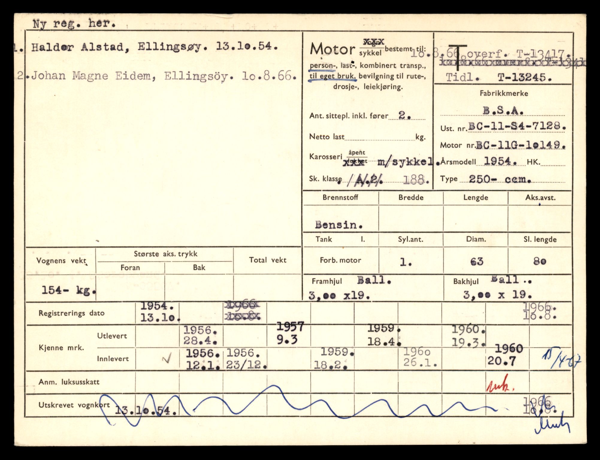 Møre og Romsdal vegkontor - Ålesund trafikkstasjon, AV/SAT-A-4099/F/Fe/L0039: Registreringskort for kjøretøy T 13361 - T 13530, 1927-1998, p. 949