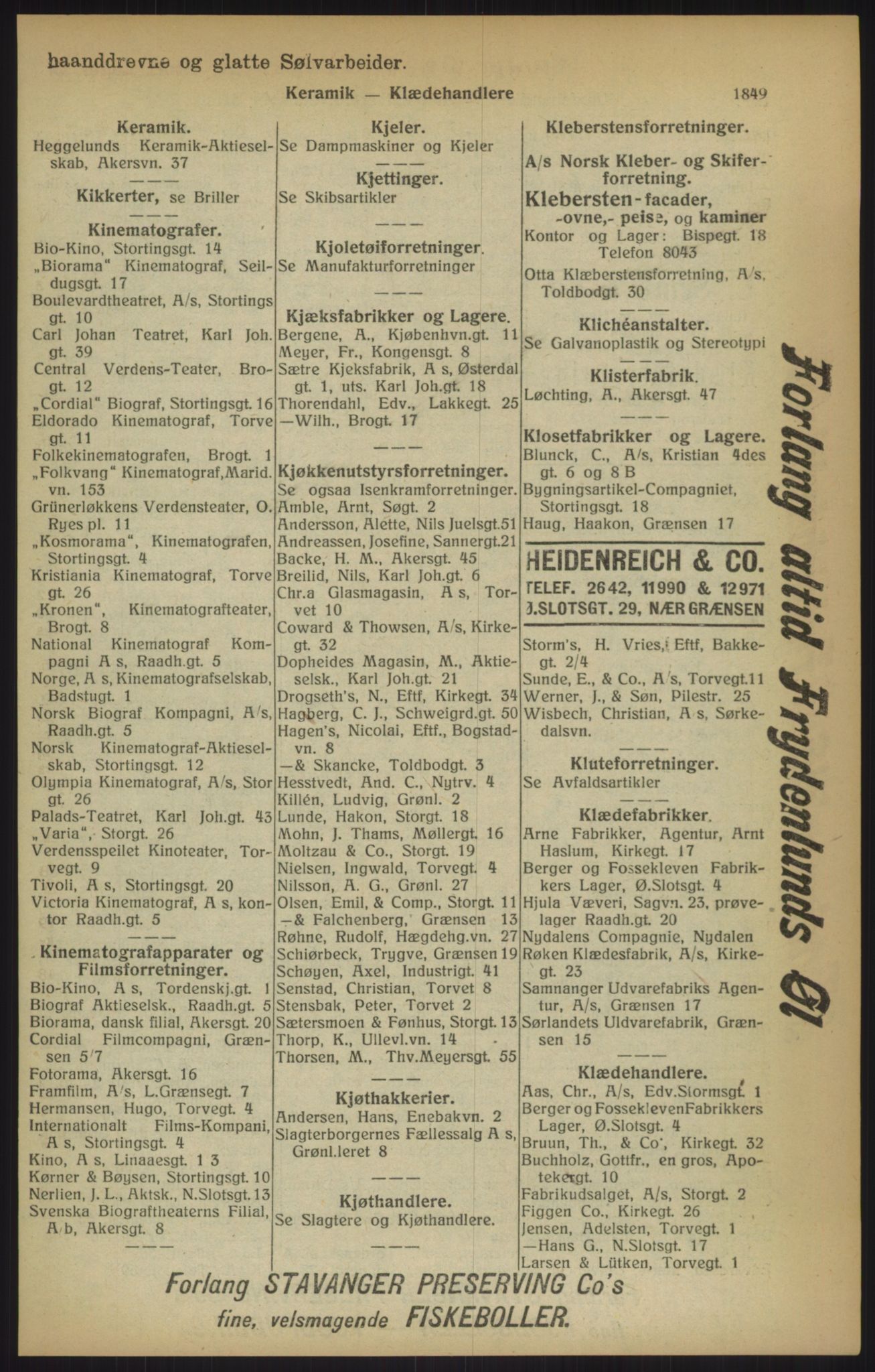 Kristiania/Oslo adressebok, PUBL/-, 1915, p. 1849