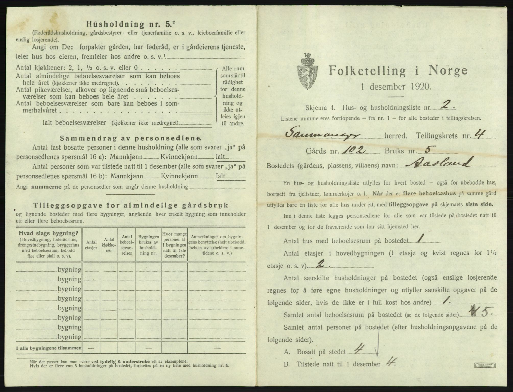 SAB, 1920 census for Samnanger, 1920, p. 201