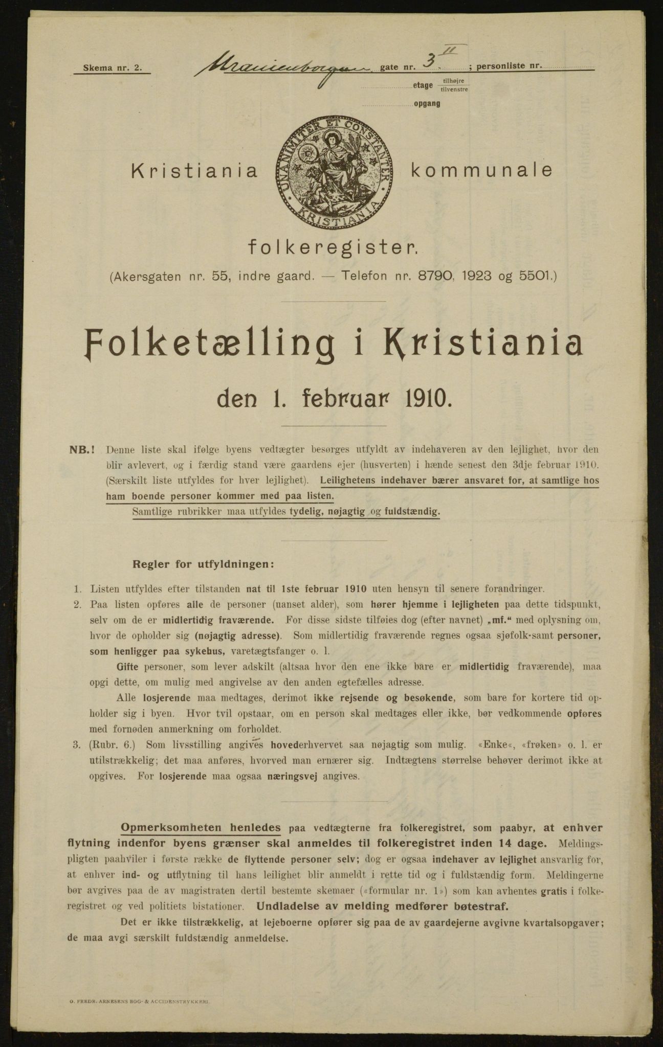 OBA, Municipal Census 1910 for Kristiania, 1910, p. 114100