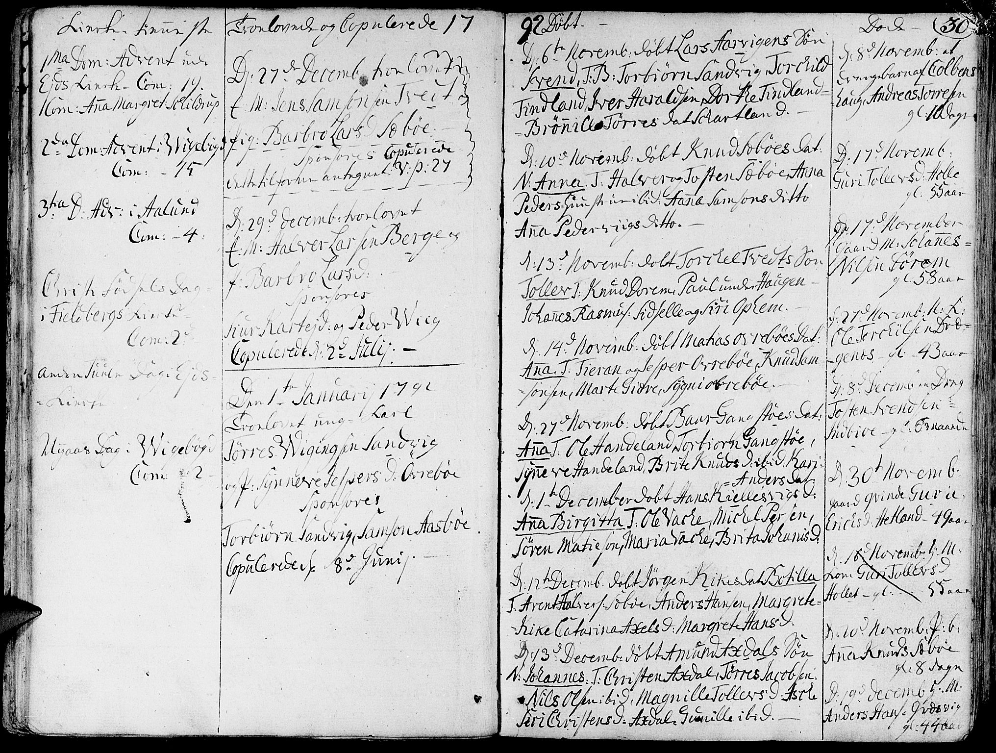 Fjelberg sokneprestembete, AV/SAB-A-75201/H/Haa: Parish register (official) no. A 3, 1788-1815, p. 30