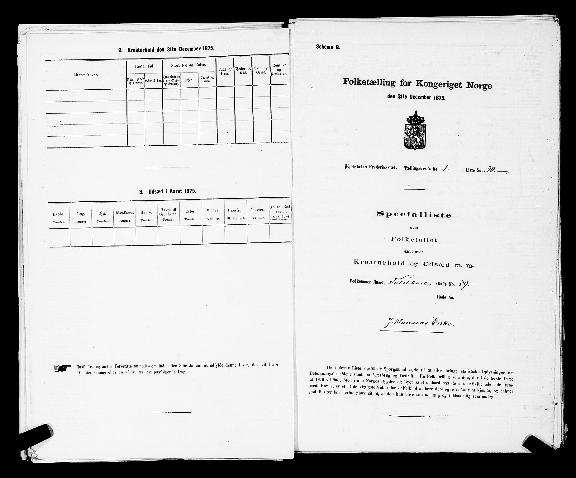 RA, 1875 census for 0103B Fredrikstad/Fredrikstad, 1875, p. 105