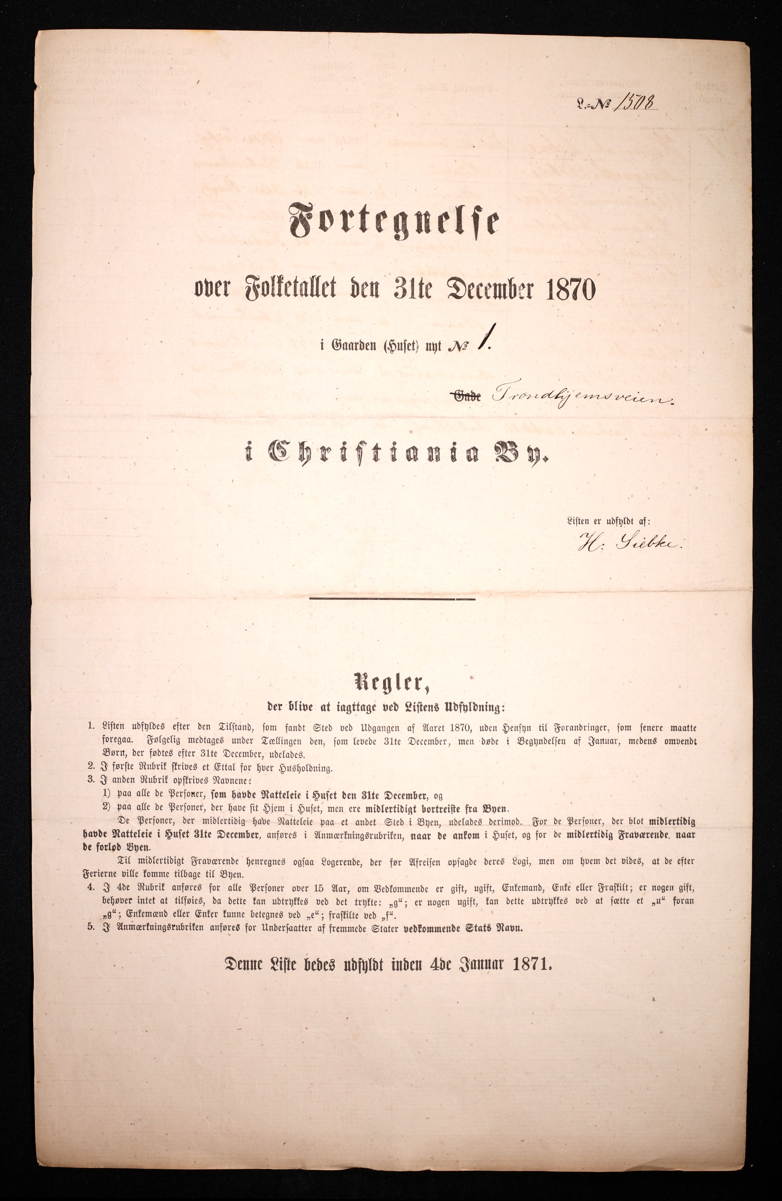 RA, 1870 census for 0301 Kristiania, 1870, p. 4384