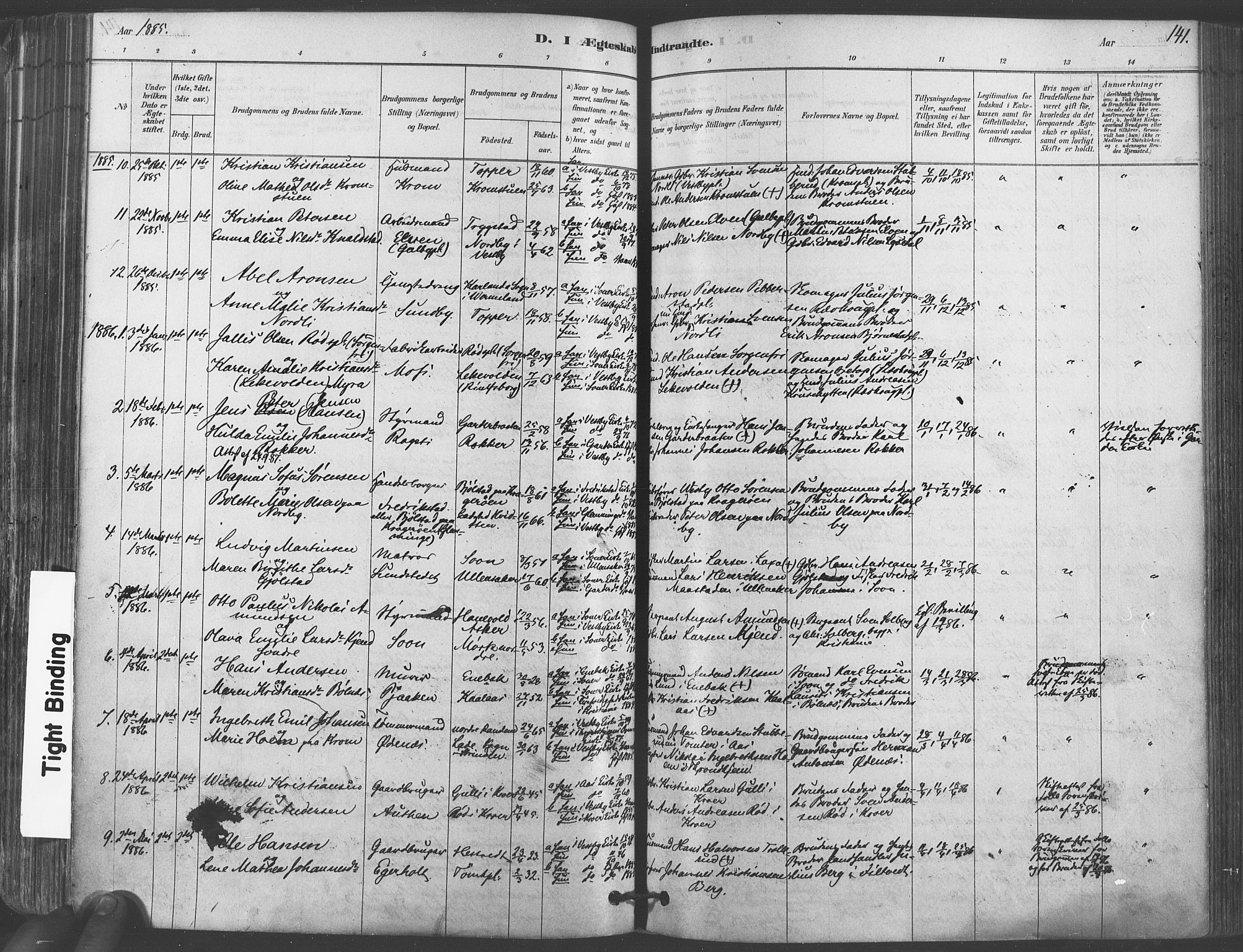 Vestby prestekontor Kirkebøker, AV/SAO-A-10893/F/Fa/L0009: Parish register (official) no. I 9, 1878-1900, p. 141