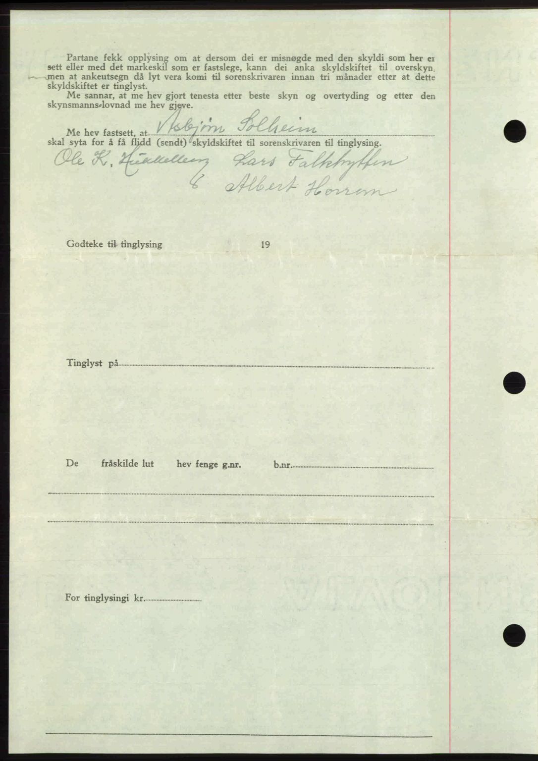 Romsdal sorenskriveri, AV/SAT-A-4149/1/2/2C: Mortgage book no. A20, 1946-1946, Diary no: : 1394/1946