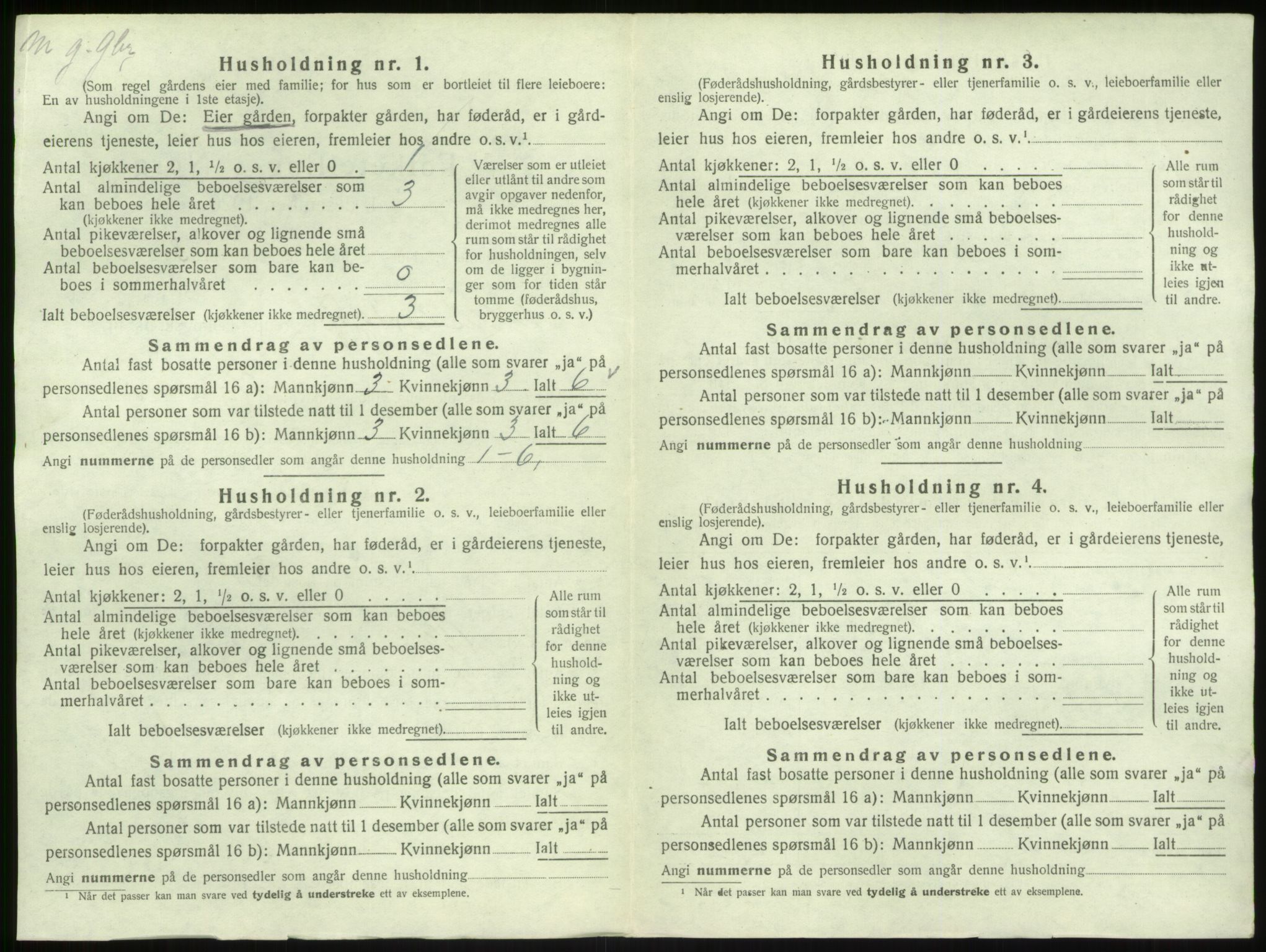 SAB, 1920 census for Hyllestad, 1920, p. 54