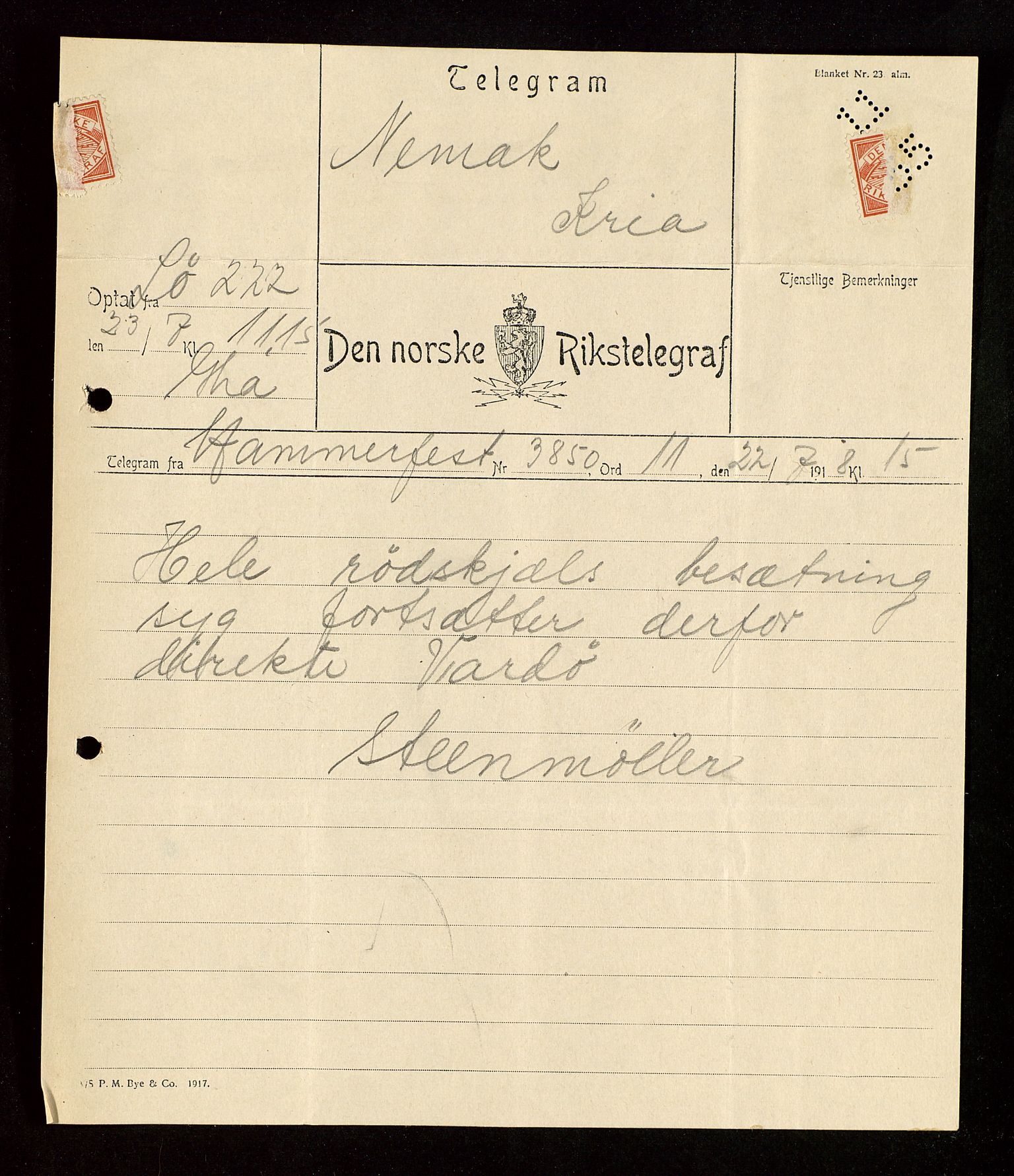 Pa 1521 - A/S Norske Shell, AV/SAST-A-101915/E/Ea/Eaa/L0003: Sjefskorrespondanse, 1918, p. 255