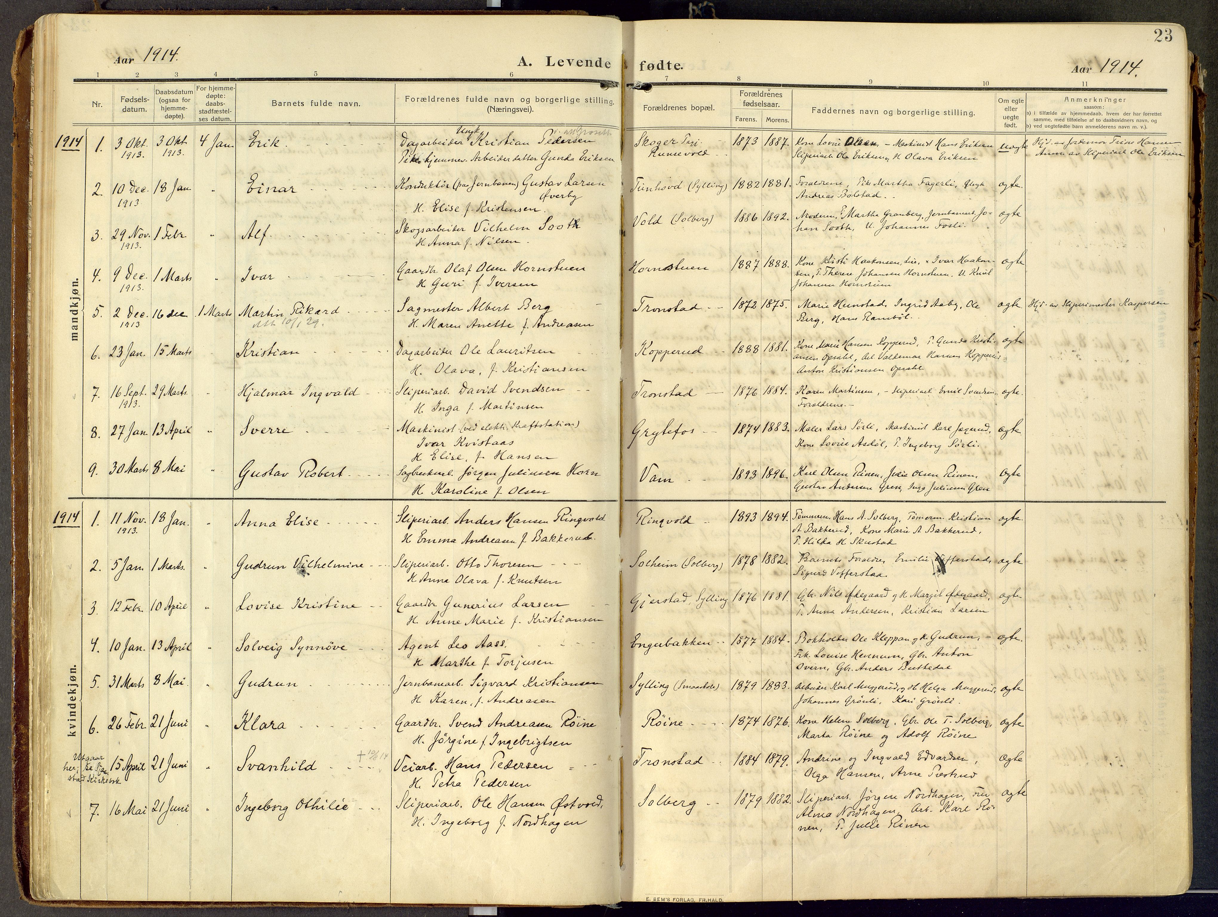 Parish register (official) no. III 1, 1910-1936, p. 23