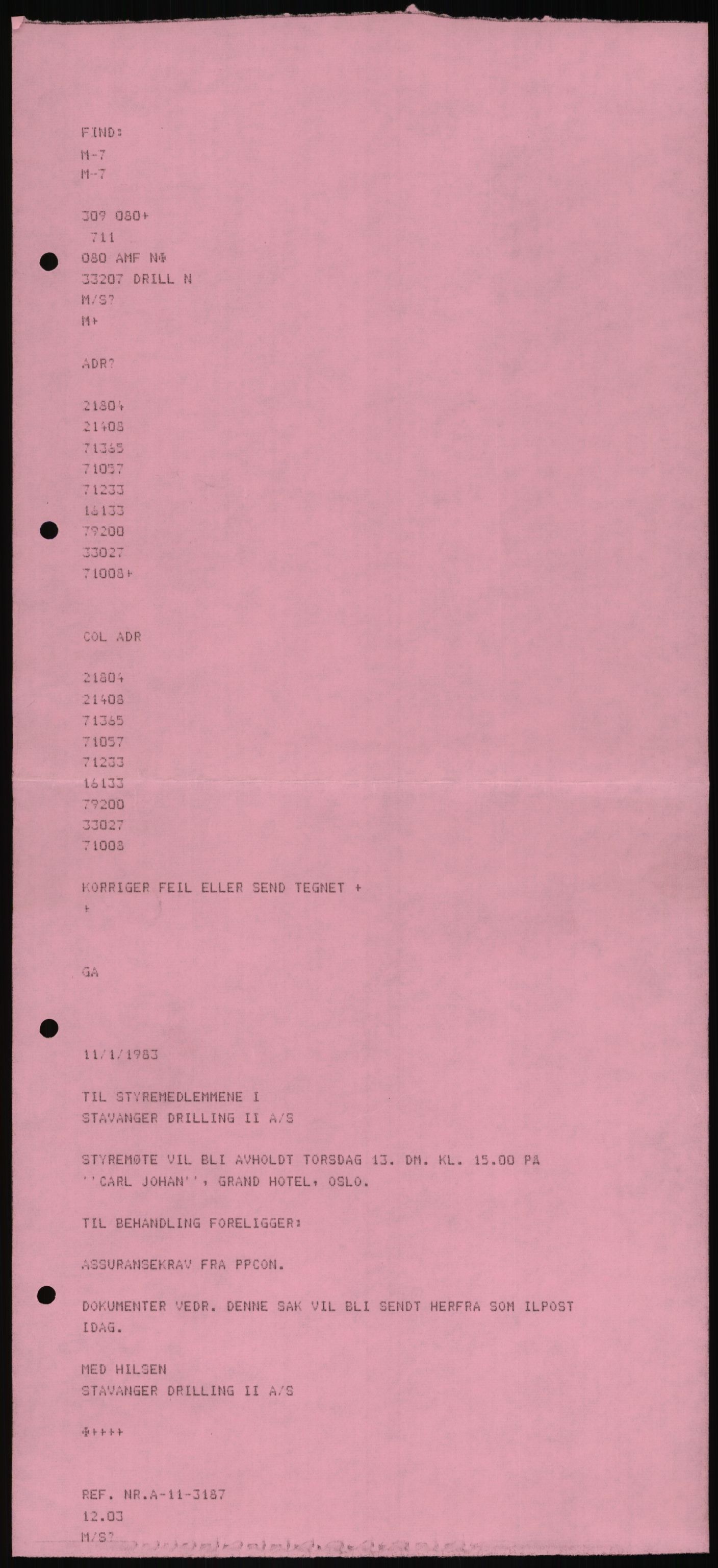 Pa 1503 - Stavanger Drilling AS, SAST/A-101906/D/L0006: Korrespondanse og saksdokumenter, 1974-1984, p. 23