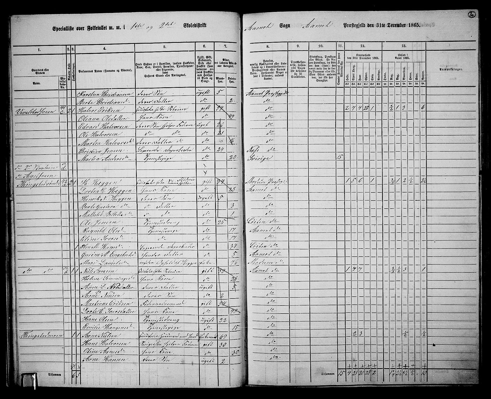 RA, 1865 census for Åmot, 1865, p. 28