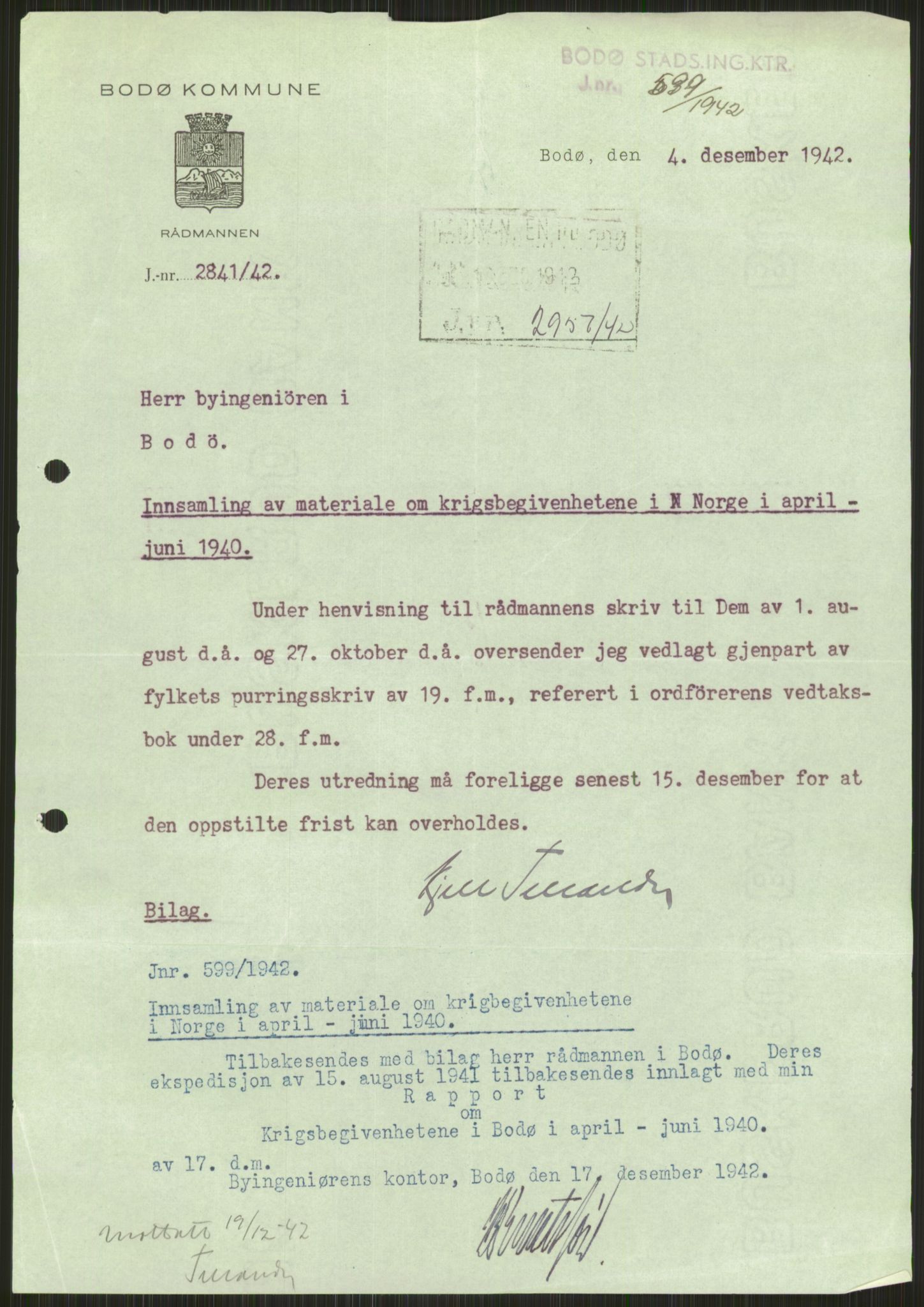 Forsvaret, Forsvarets krigshistoriske avdeling, AV/RA-RAFA-2017/Y/Ya/L0017: II-C-11-31 - Fylkesmenn.  Rapporter om krigsbegivenhetene 1940., 1940, p. 69