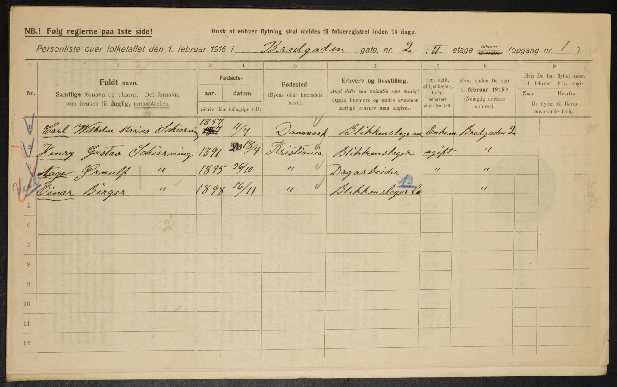 OBA, Municipal Census 1916 for Kristiania, 1916, p. 8223