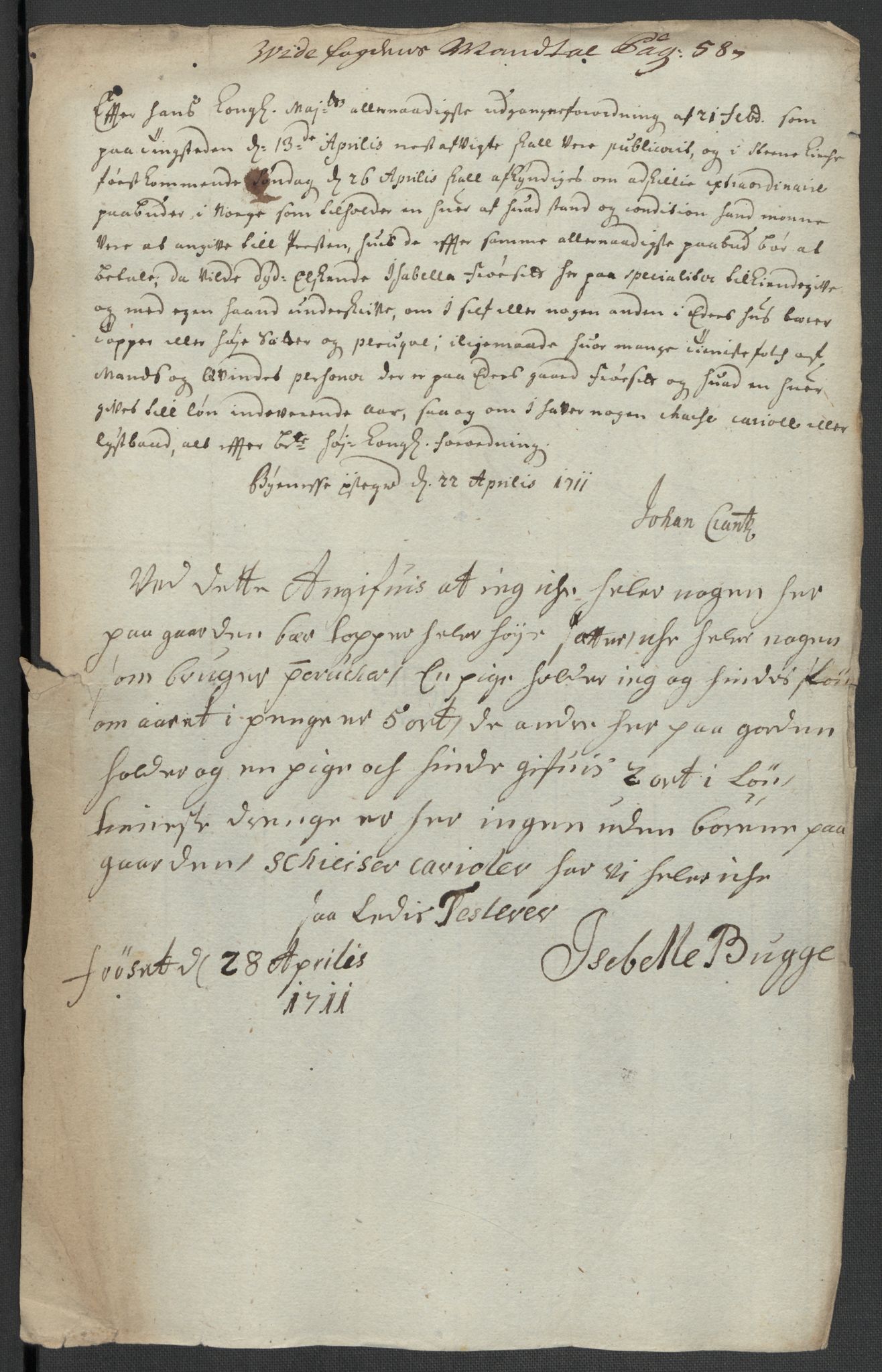 Rentekammeret inntil 1814, Reviderte regnskaper, Fogderegnskap, AV/RA-EA-4092/R61/L4112: Fogderegnskap Strinda og Selbu, 1711, p. 354
