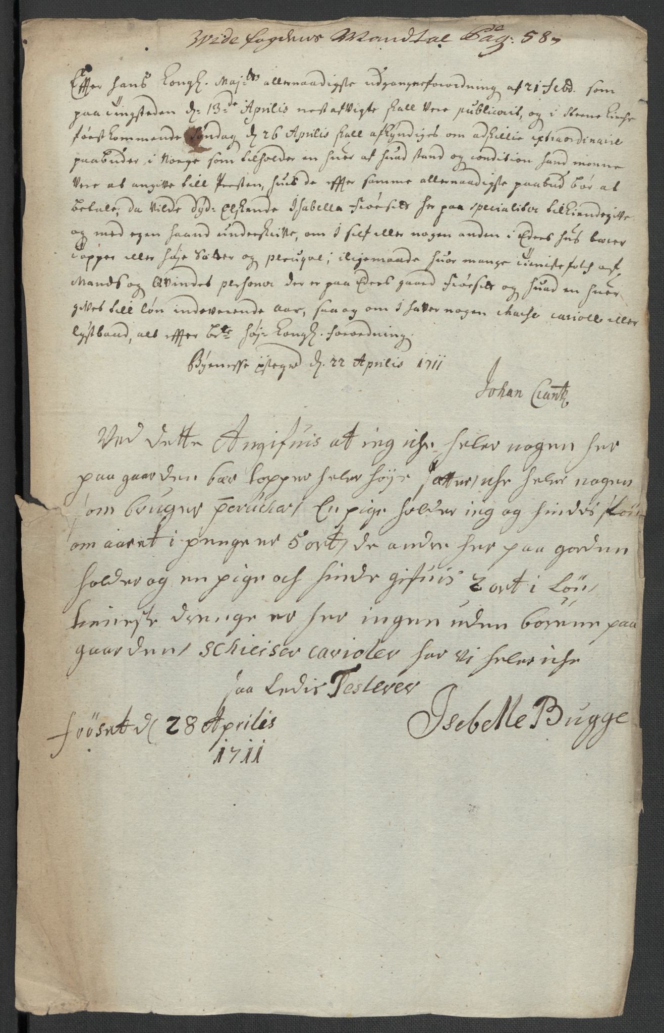 Rentekammeret inntil 1814, Reviderte regnskaper, Fogderegnskap, RA/EA-4092/R61/L4112: Fogderegnskap Strinda og Selbu, 1711, p. 354