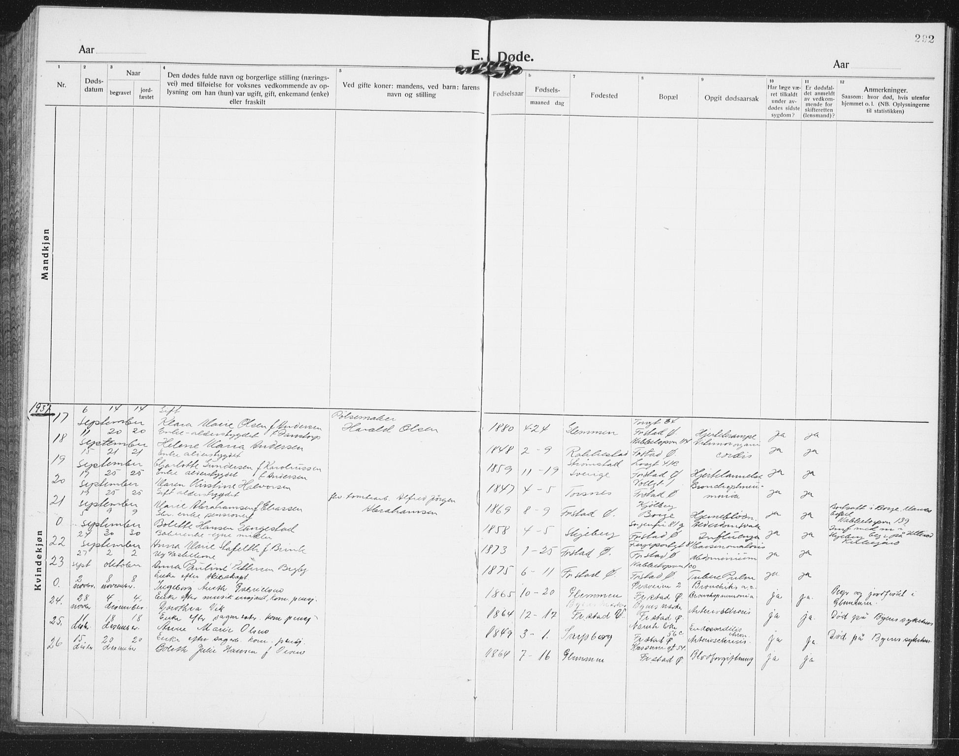 Østre Fredrikstad prestekontor Kirkebøker, AV/SAO-A-10907/G/Ga/L0003: Parish register (copy) no. 3, 1920-1940, p. 292