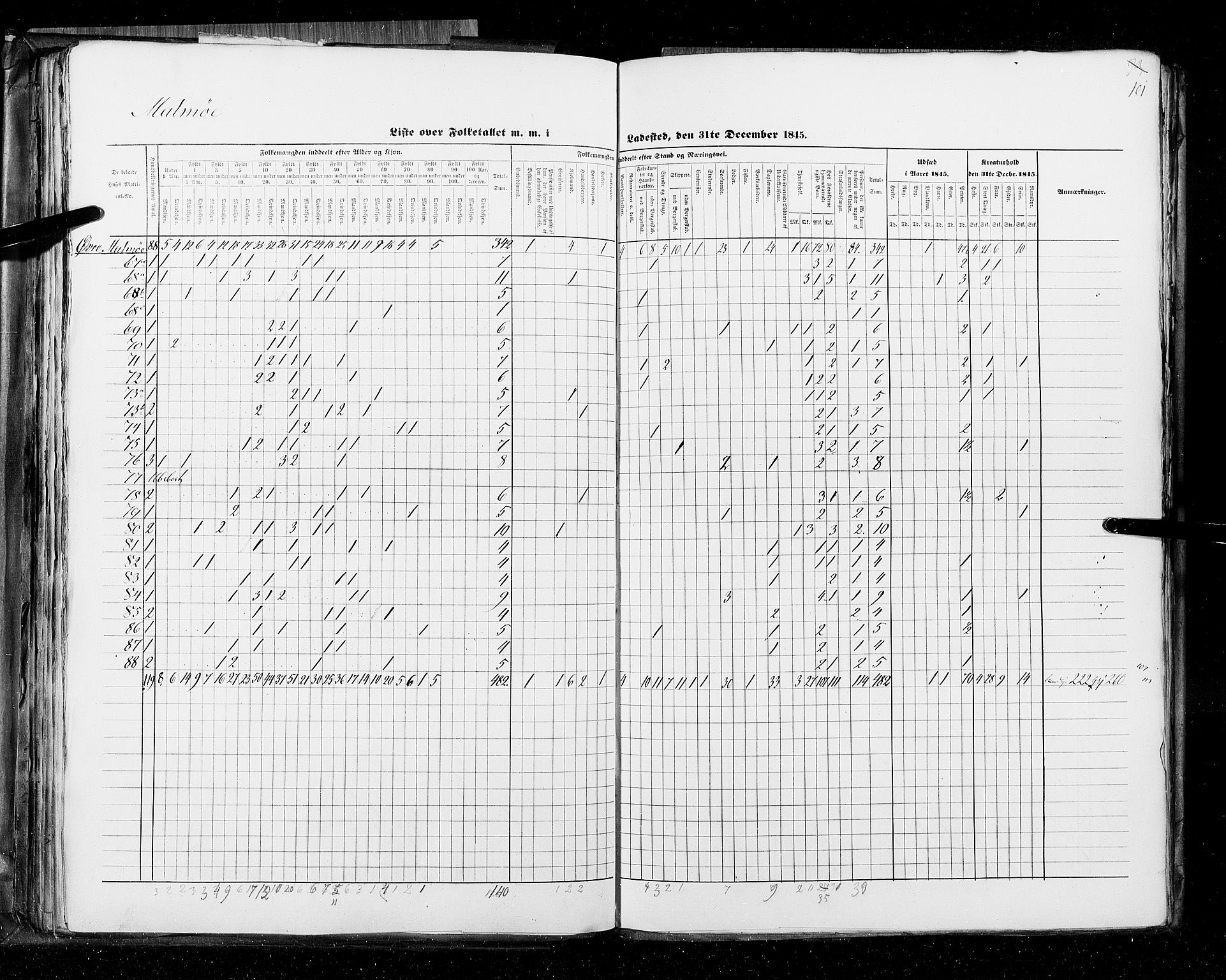 RA, Census 1845, vol. 11: Cities, 1845, p. 101