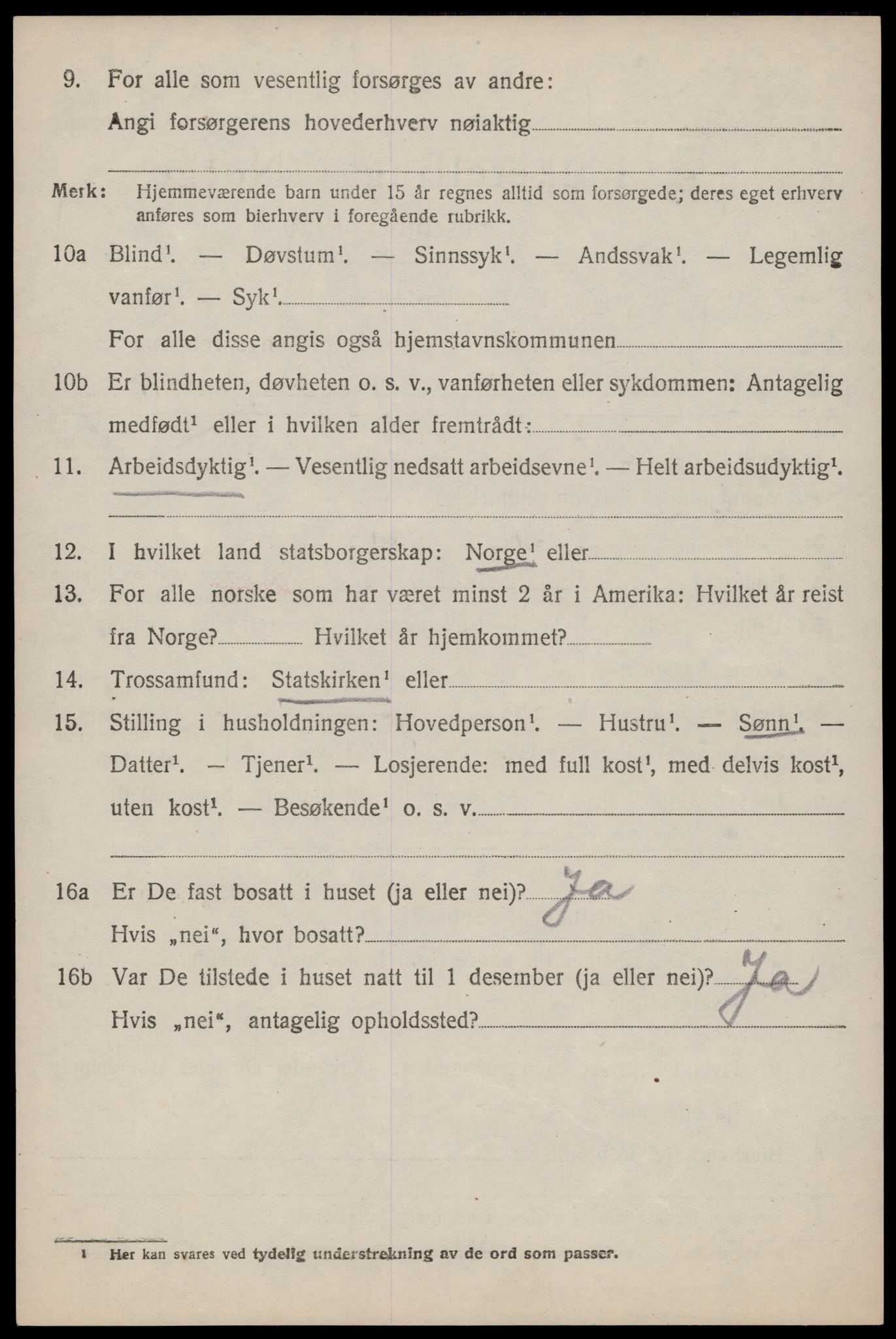 SAST, 1920 census for Strand, 1920, p. 3541