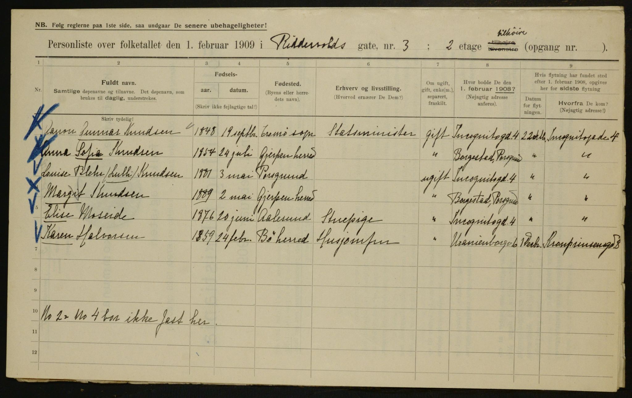 OBA, Municipal Census 1909 for Kristiania, 1909, p. 75291