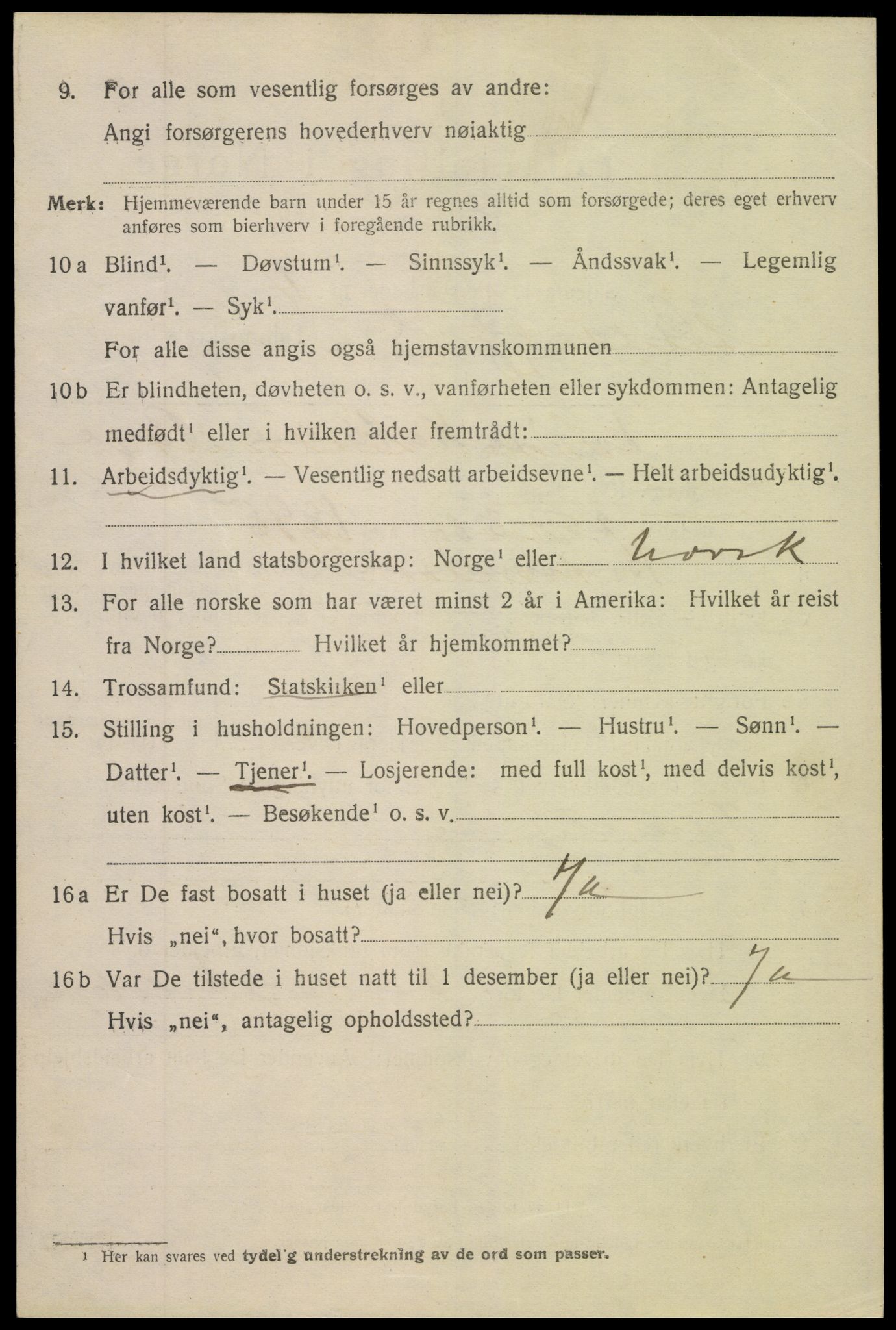 SAK, 1920 census for Arendal, 1920, p. 23309