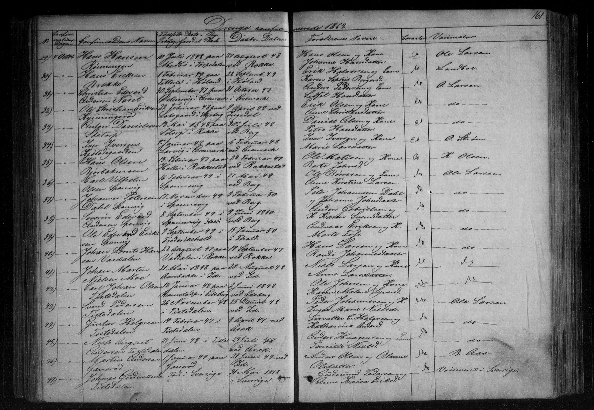 Berg prestekontor Kirkebøker, AV/SAO-A-10902/F/Fa/L0005: Parish register (official) no. I 5, 1861-1877, p. 161