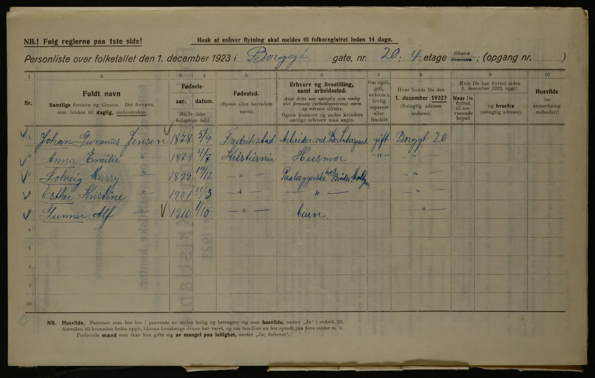 OBA, Municipal Census 1923 for Kristiania, 1923, p. 9139