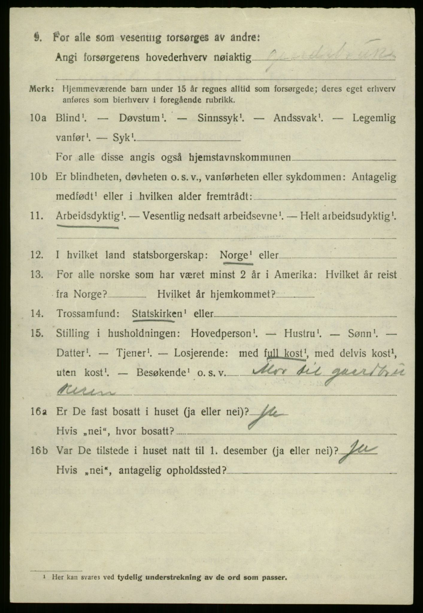 SAB, 1920 census for Gloppen, 1920, p. 5211