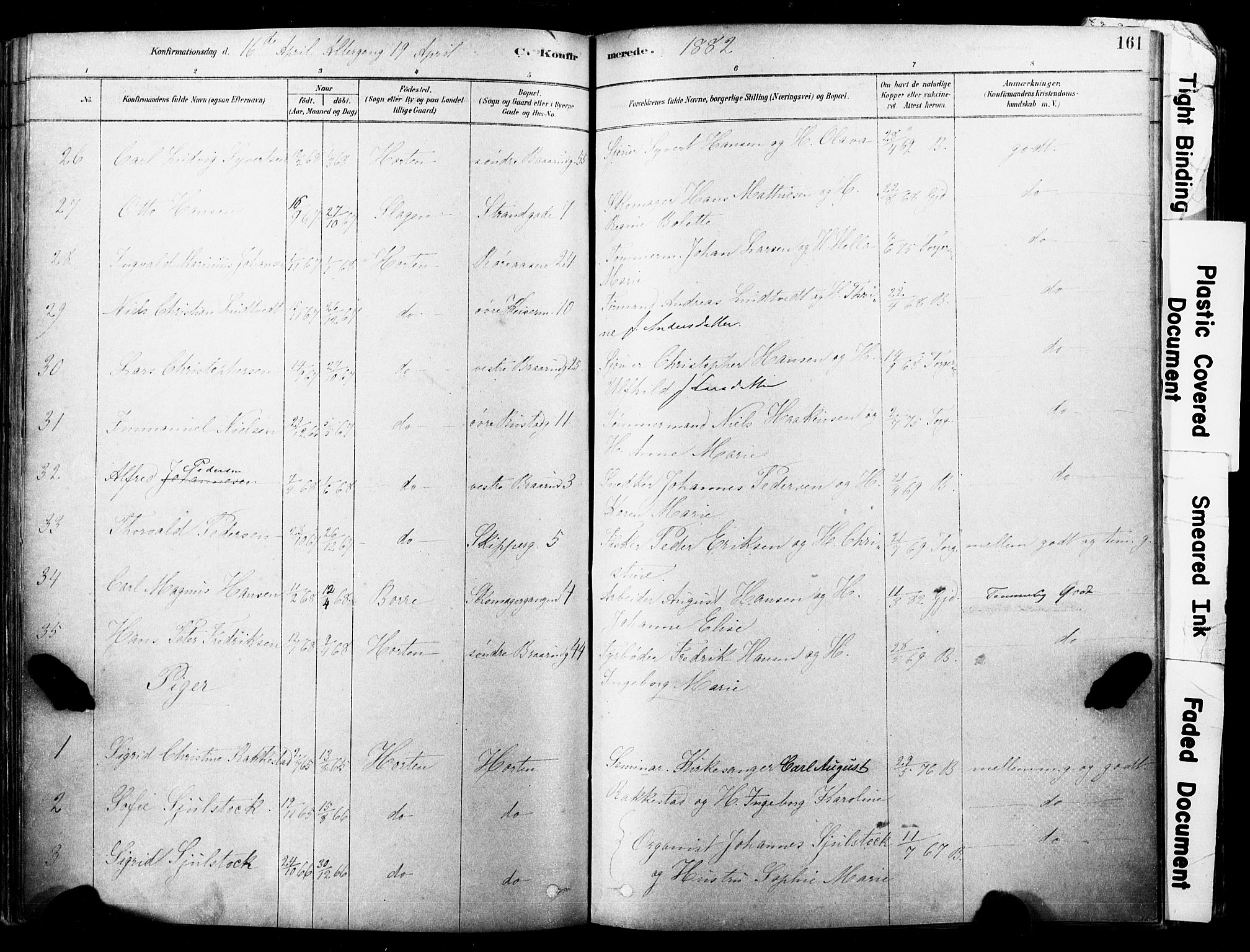 Horten kirkebøker, SAKO/A-348/F/Fa/L0003: Parish register (official) no. 3, 1878-1887, p. 161