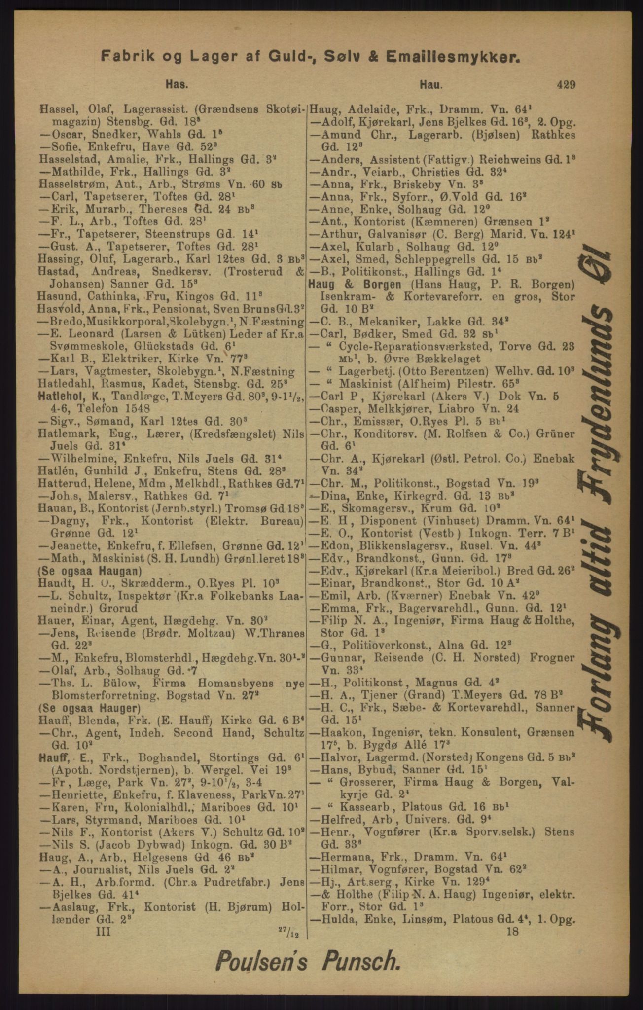 Kristiania/Oslo adressebok, PUBL/-, 1905, p. 429