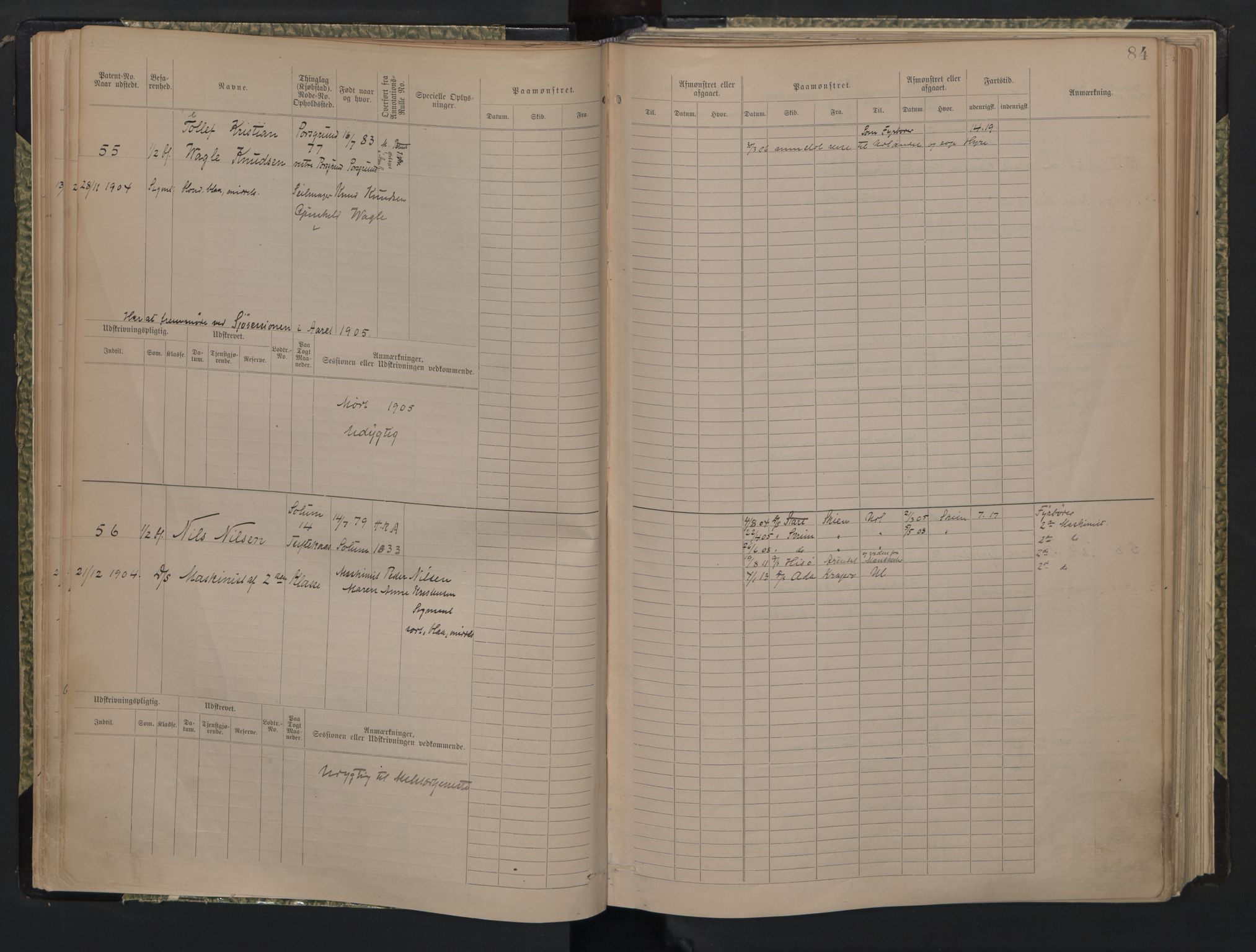 Porsgrunn innrulleringskontor, AV/SAKO-A-829/F/Fd/L0005: B-rulle nr. 1-556, 1886-1948, p. 84