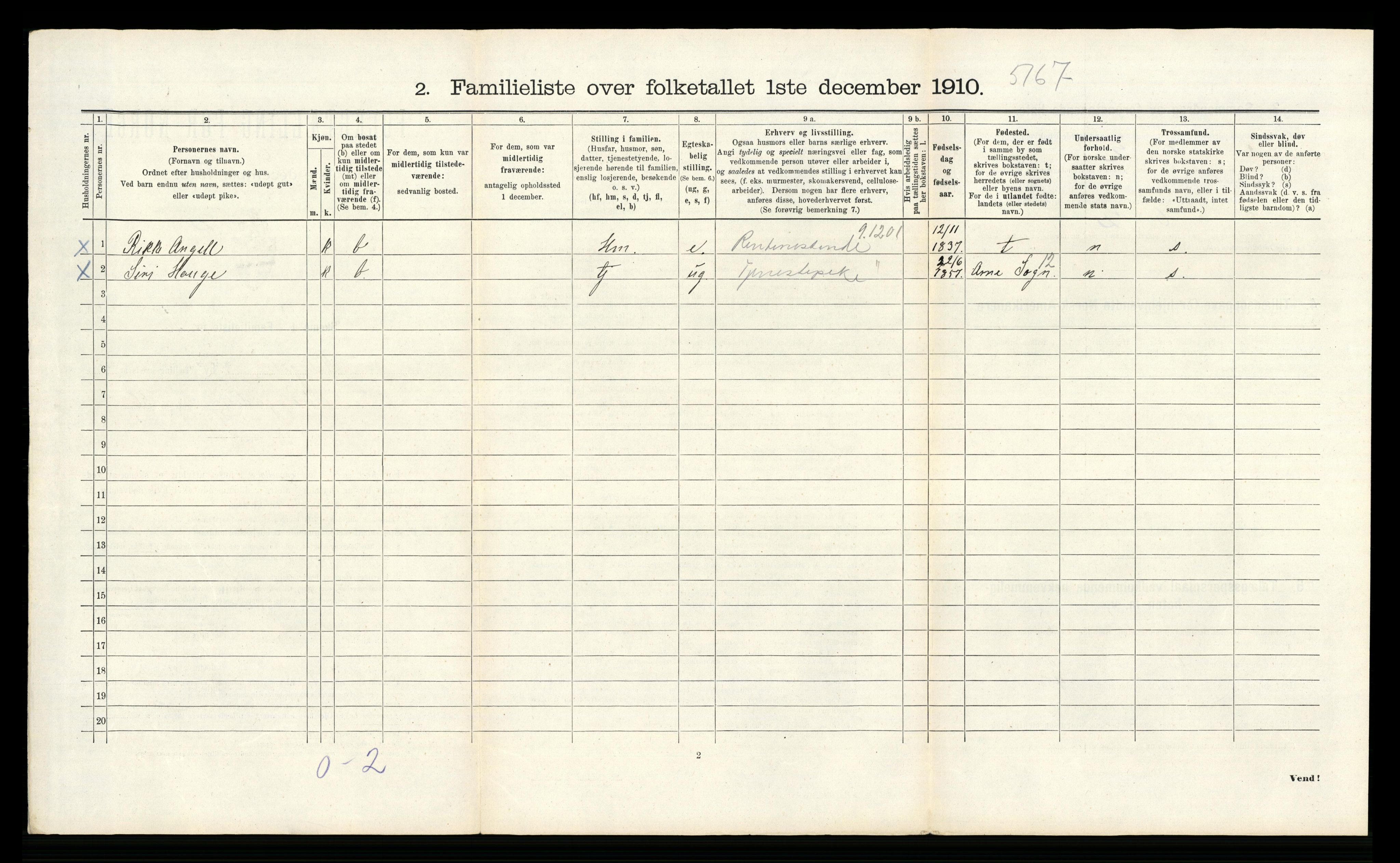 RA, 1910 census for Bergen, 1910, p. 8650