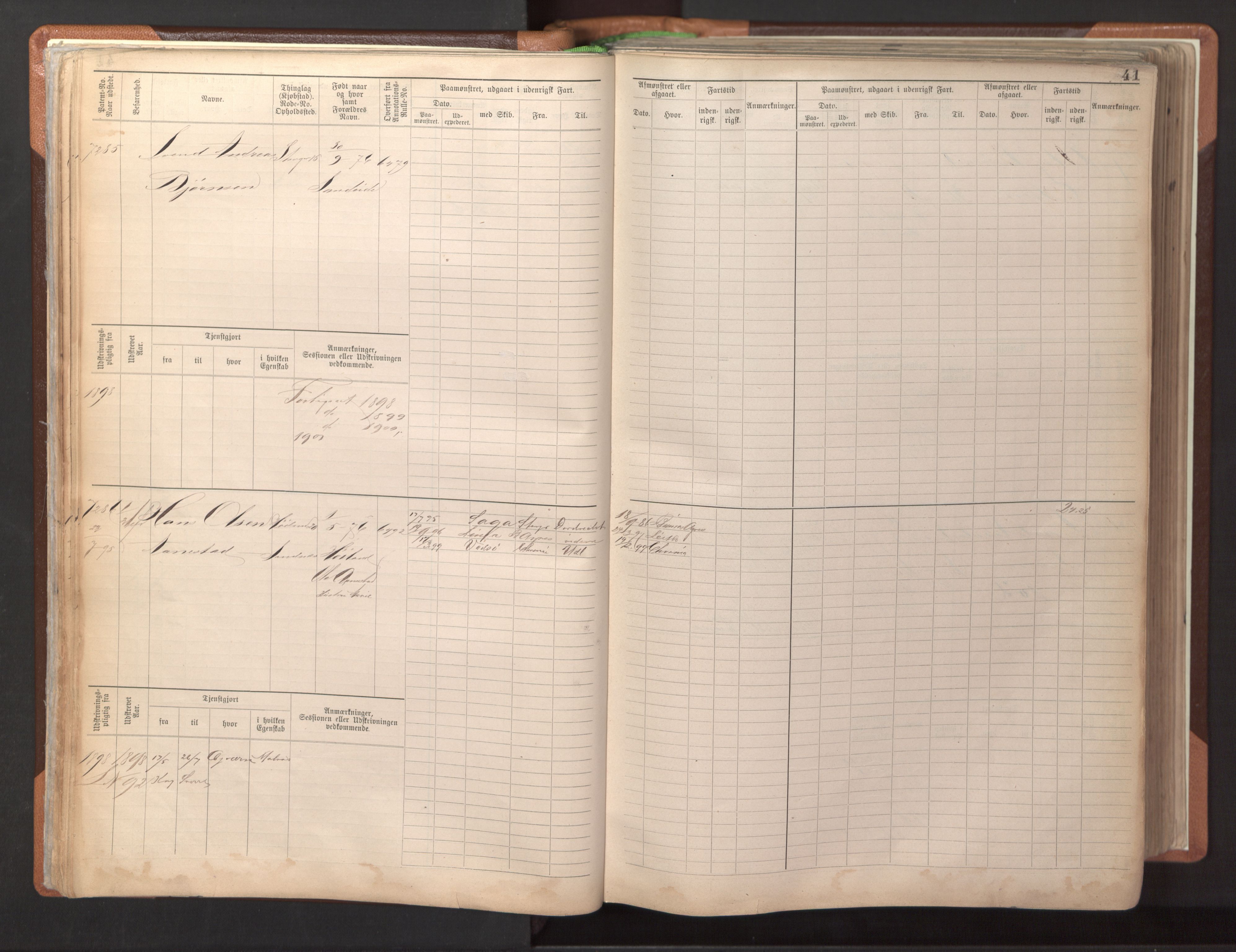 Stavanger sjømannskontor, AV/SAST-A-102006/F/Fb/Fbb/L0022: Sjøfartshovedrulle patnentnr. 7205-8160 (dublett), 1894, p. 45