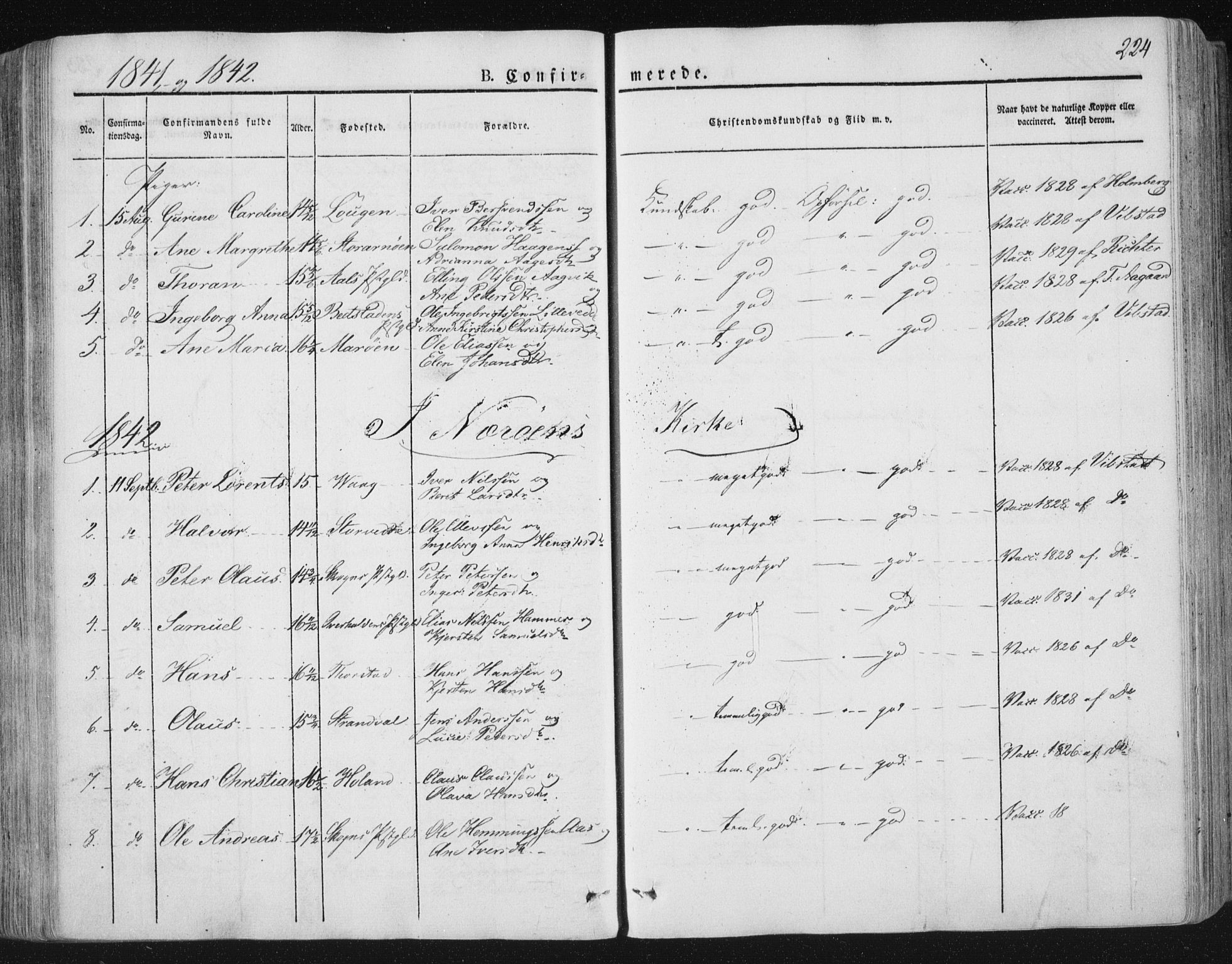 Ministerialprotokoller, klokkerbøker og fødselsregistre - Nord-Trøndelag, SAT/A-1458/784/L0669: Parish register (official) no. 784A04, 1829-1859, p. 224