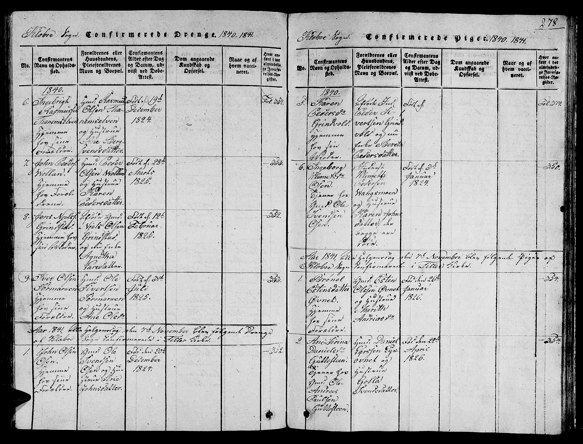 Ministerialprotokoller, klokkerbøker og fødselsregistre - Sør-Trøndelag, SAT/A-1456/618/L0450: Parish register (copy) no. 618C01, 1816-1865, p. 278