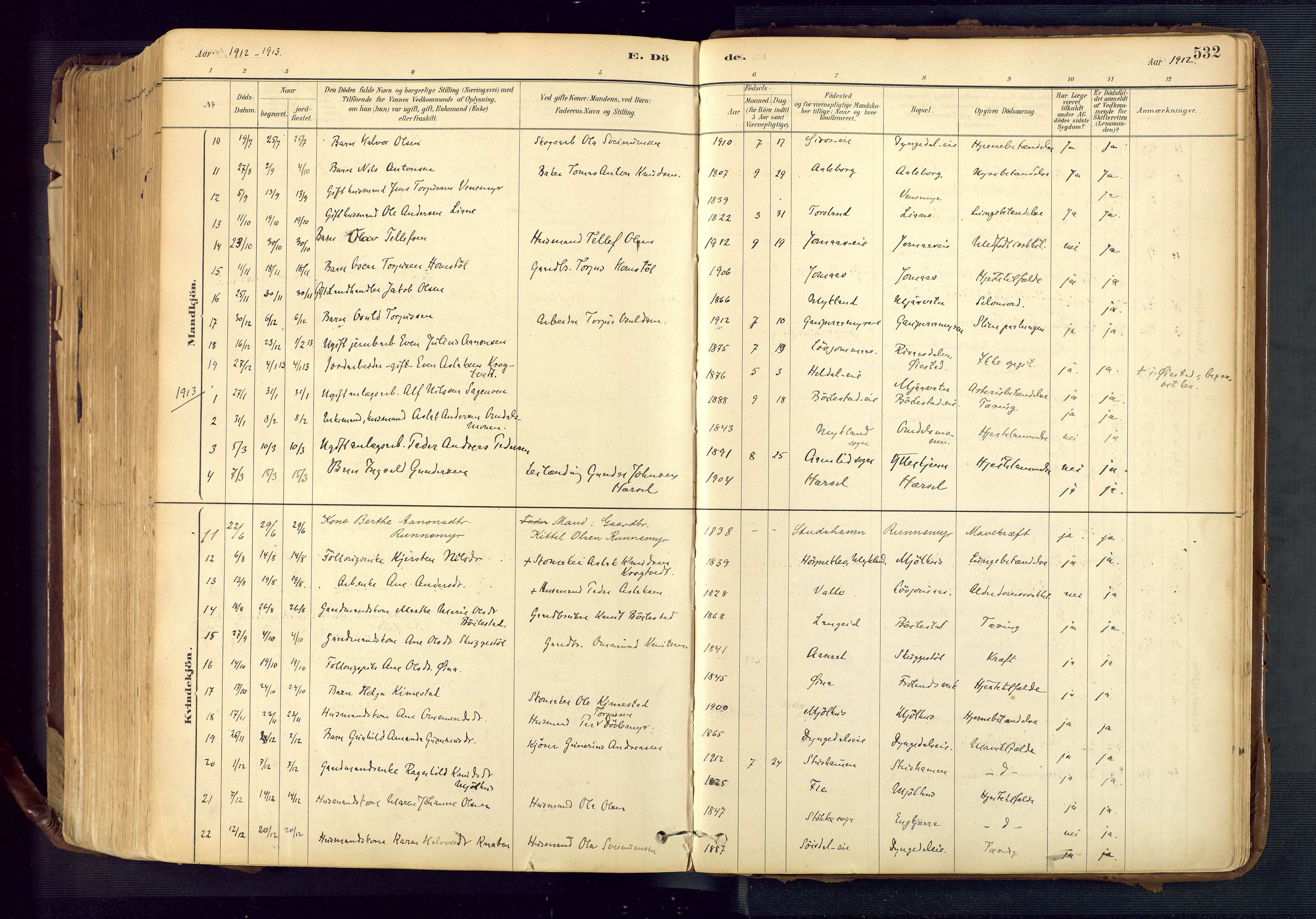 Froland sokneprestkontor, SAK/1111-0013/F/Fa/L0005: Parish register (official) no. A 5, 1882-1921, p. 532