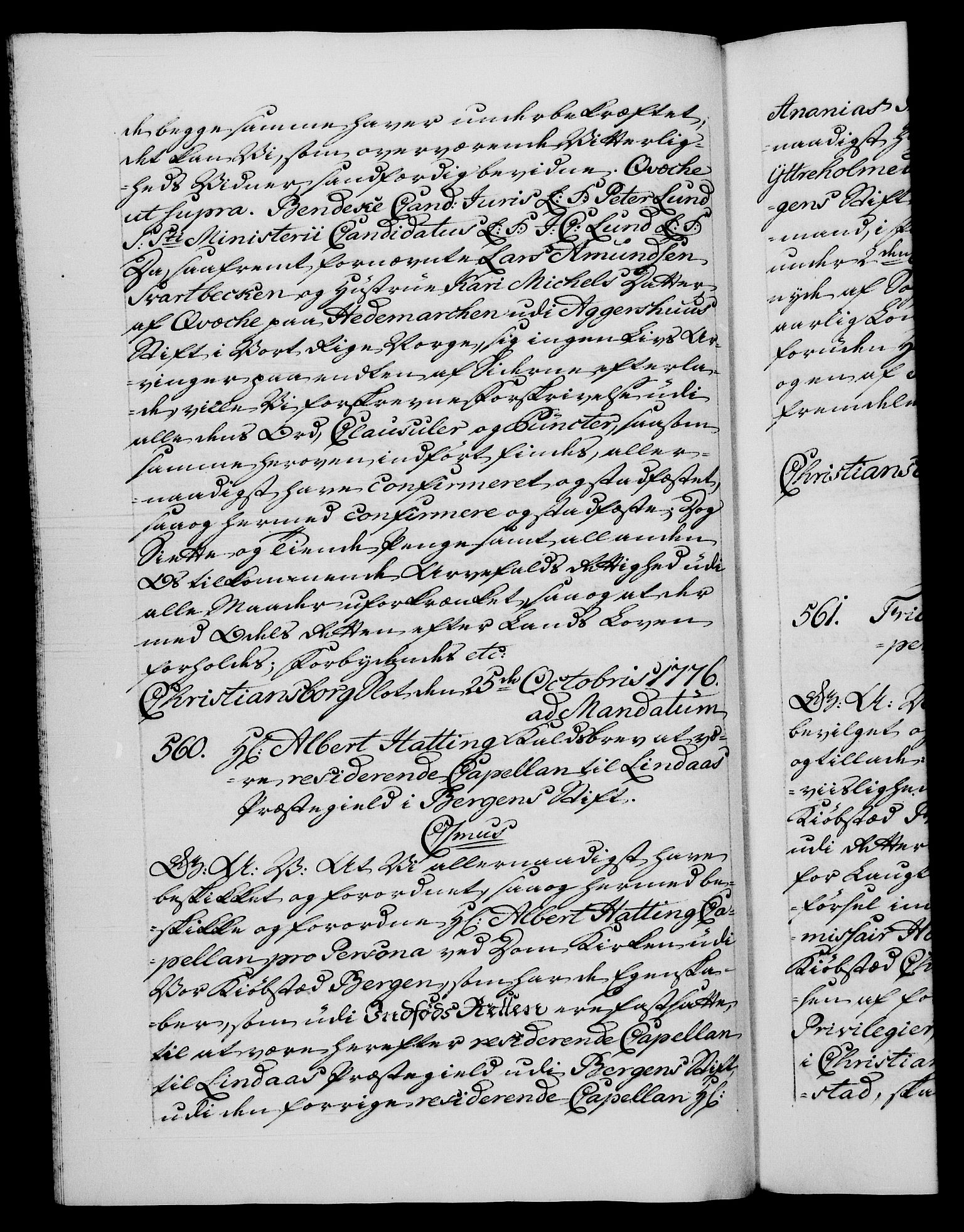 Danske Kanselli 1572-1799, RA/EA-3023/F/Fc/Fca/Fcaa/L0047: Norske registre, 1776-1778, p. 341b