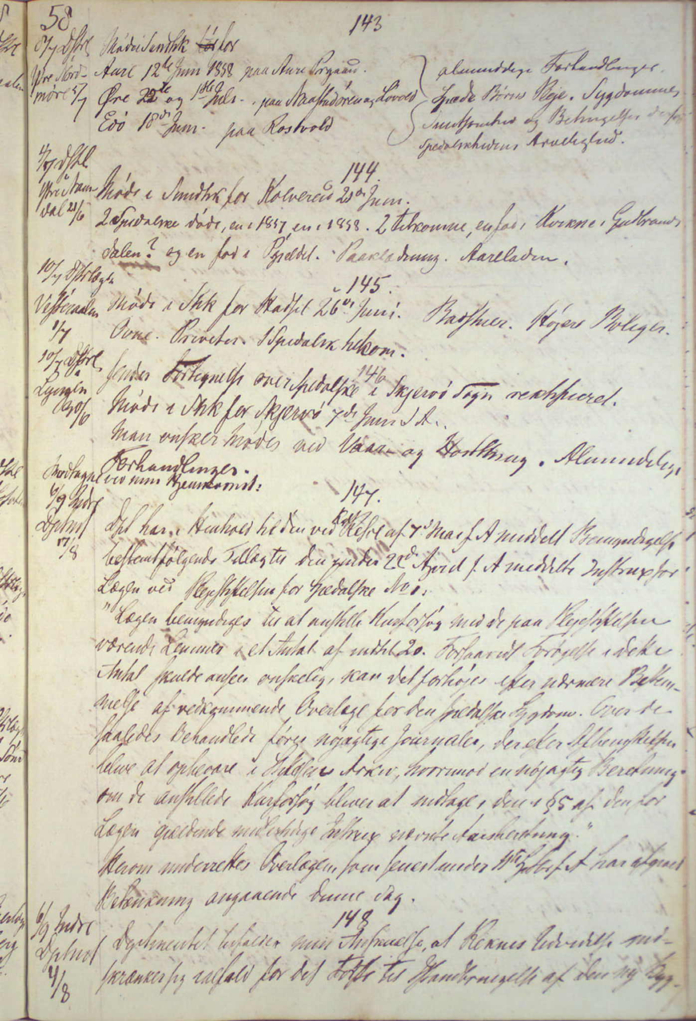 Lepraarkiver - Overlegen for den spedalske sykdom, AV/SAB-A-61001/B.c/L0001: Journal, 1854-1859, p. 257