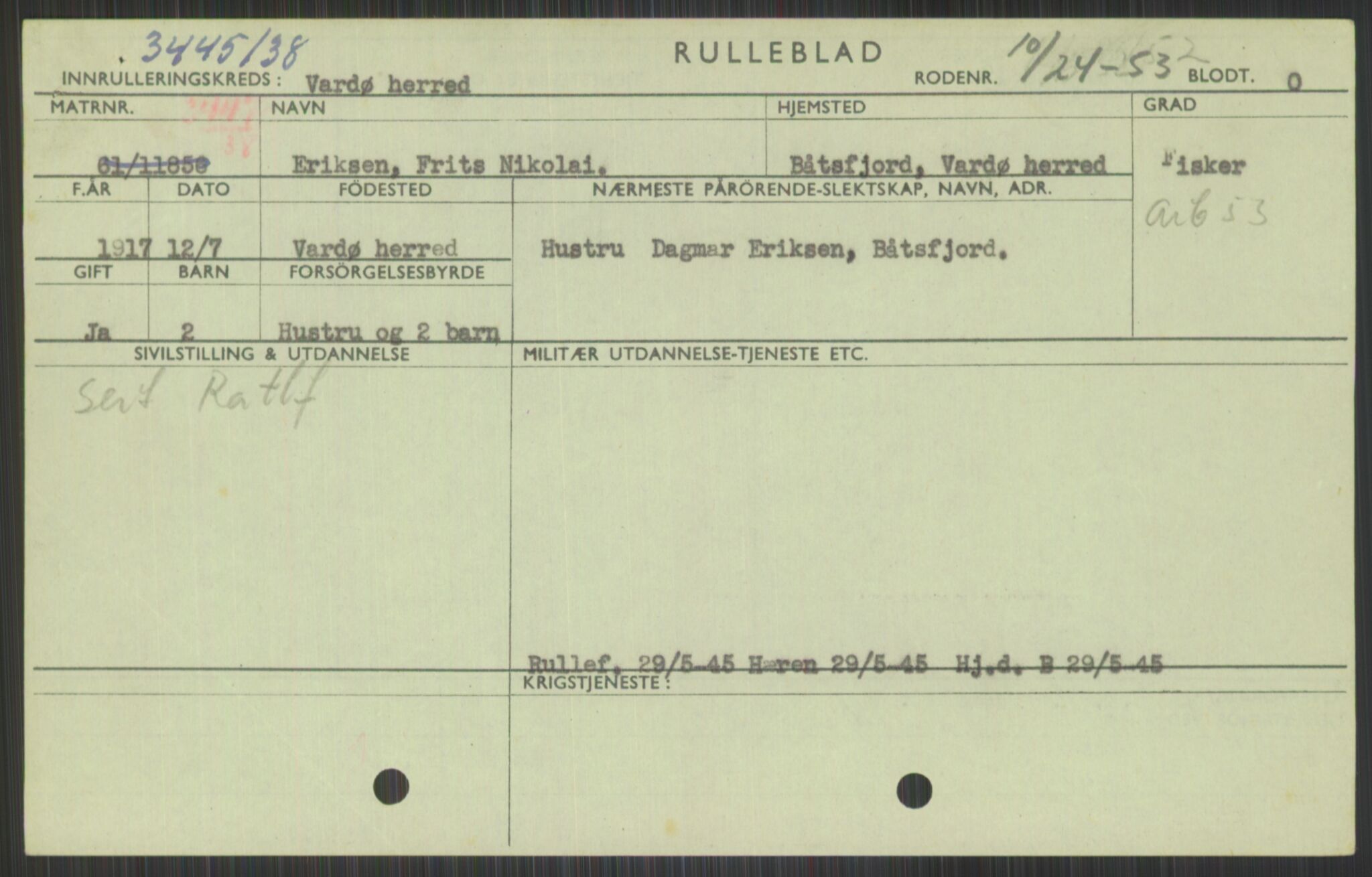 Forsvaret, Varanger bataljon, AV/RA-RAFA-2258/1/D/L0441: Rulleblad for fødte 1913-1917, 1913-1917, p. 1327