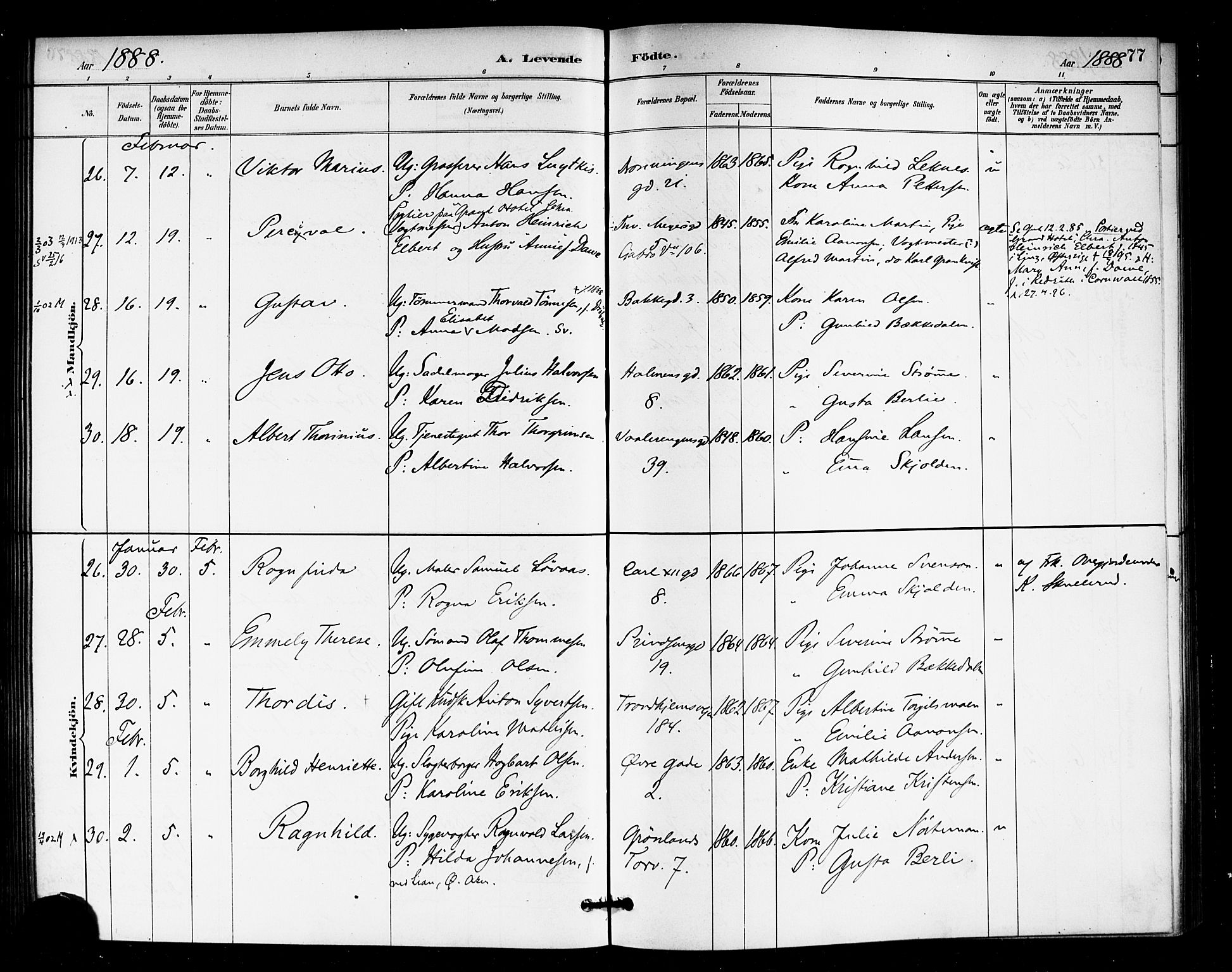 Rikshospitalet prestekontor Kirkebøker, SAO/A-10309b/F/L0007: Parish register (official) no. 7, 1885-1890, p. 77