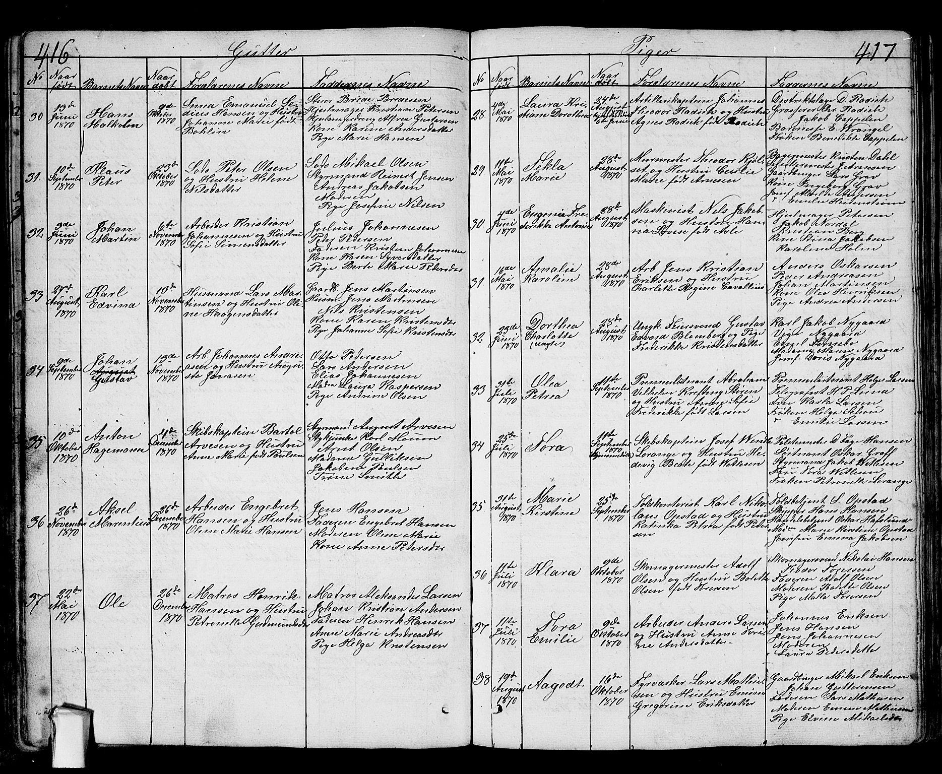 Fredrikstad prestekontor Kirkebøker, SAO/A-11082/G/Ga/L0001: Parish register (copy) no. 1, 1824-1879, p. 416-417