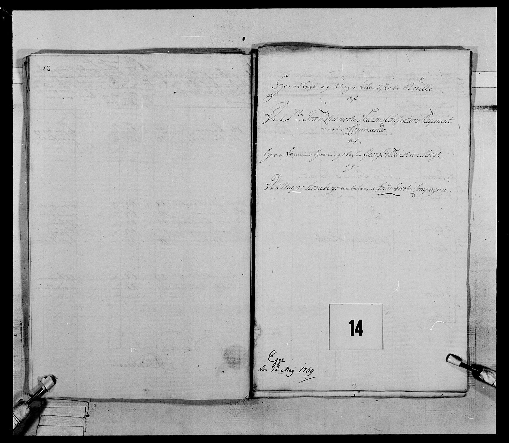 Generalitets- og kommissariatskollegiet, Det kongelige norske kommissariatskollegium, AV/RA-EA-5420/E/Eh/L0070: 1. Trondheimske nasjonale infanteriregiment, 1764-1769, p. 146